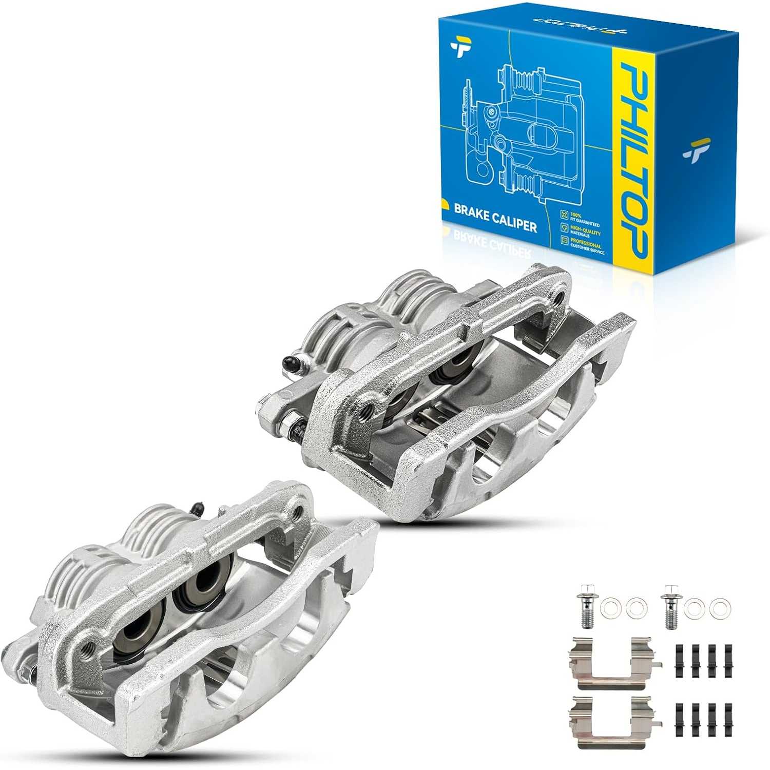 2002-2005 Chevrolet Trailblazer 4.2L L6 | 2 PC Front Brake Caliper w/Hanger | 18B4798A - PHILTOP