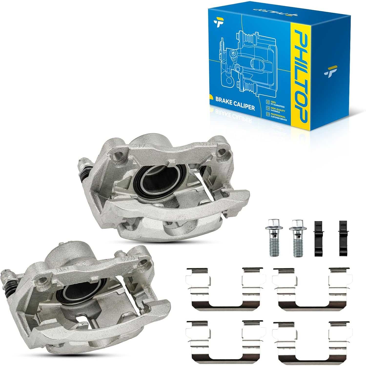 2008-2013 Nissan Rogue 2.5L | 2 PC Front Brake Caliper w/Hanger | 19B3428 - PHILTOP