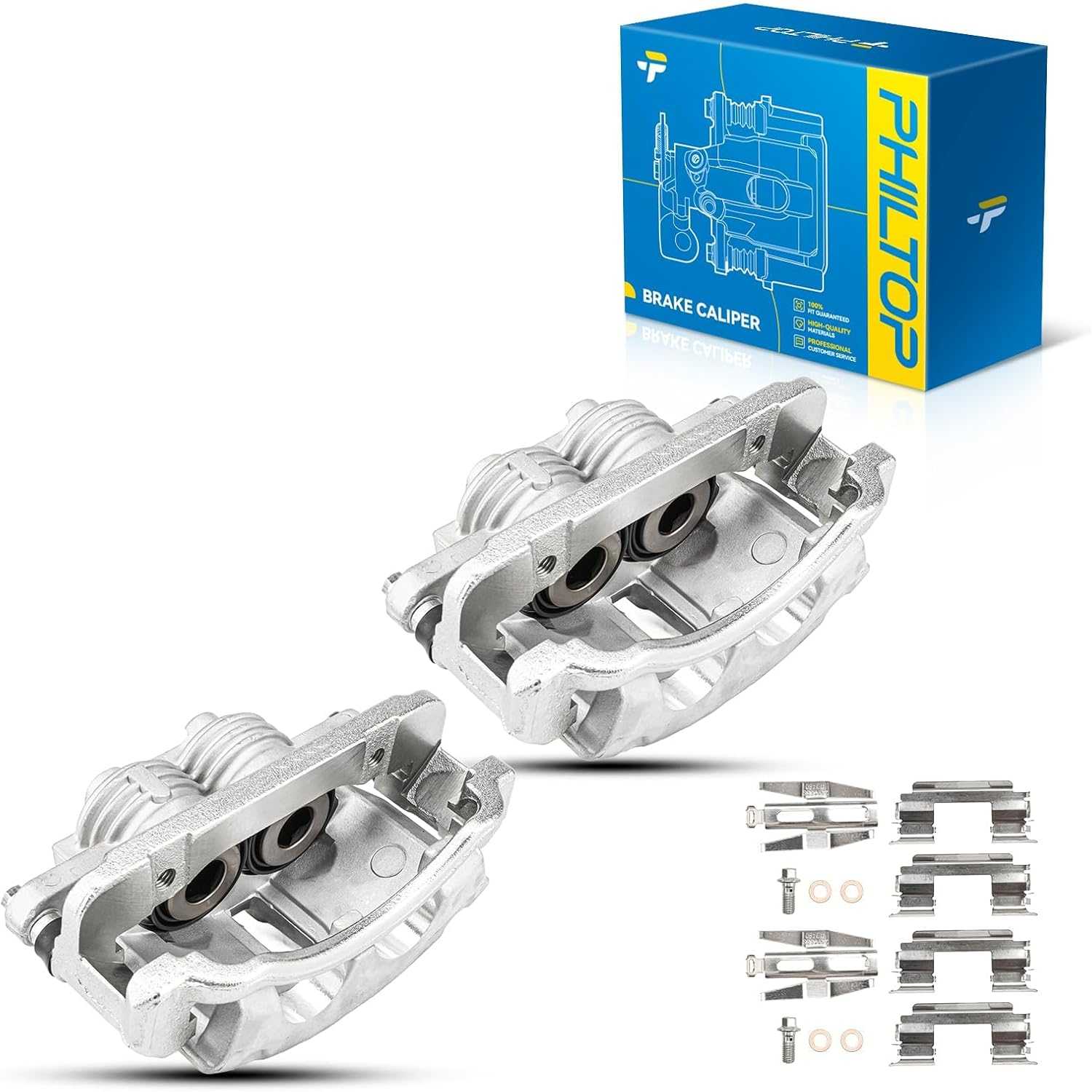 1999-2002 Ford Mustang 3.8L V6 | 2 PC Front Brake Caliper w/Hanger | 18B4723 - PHILTOP