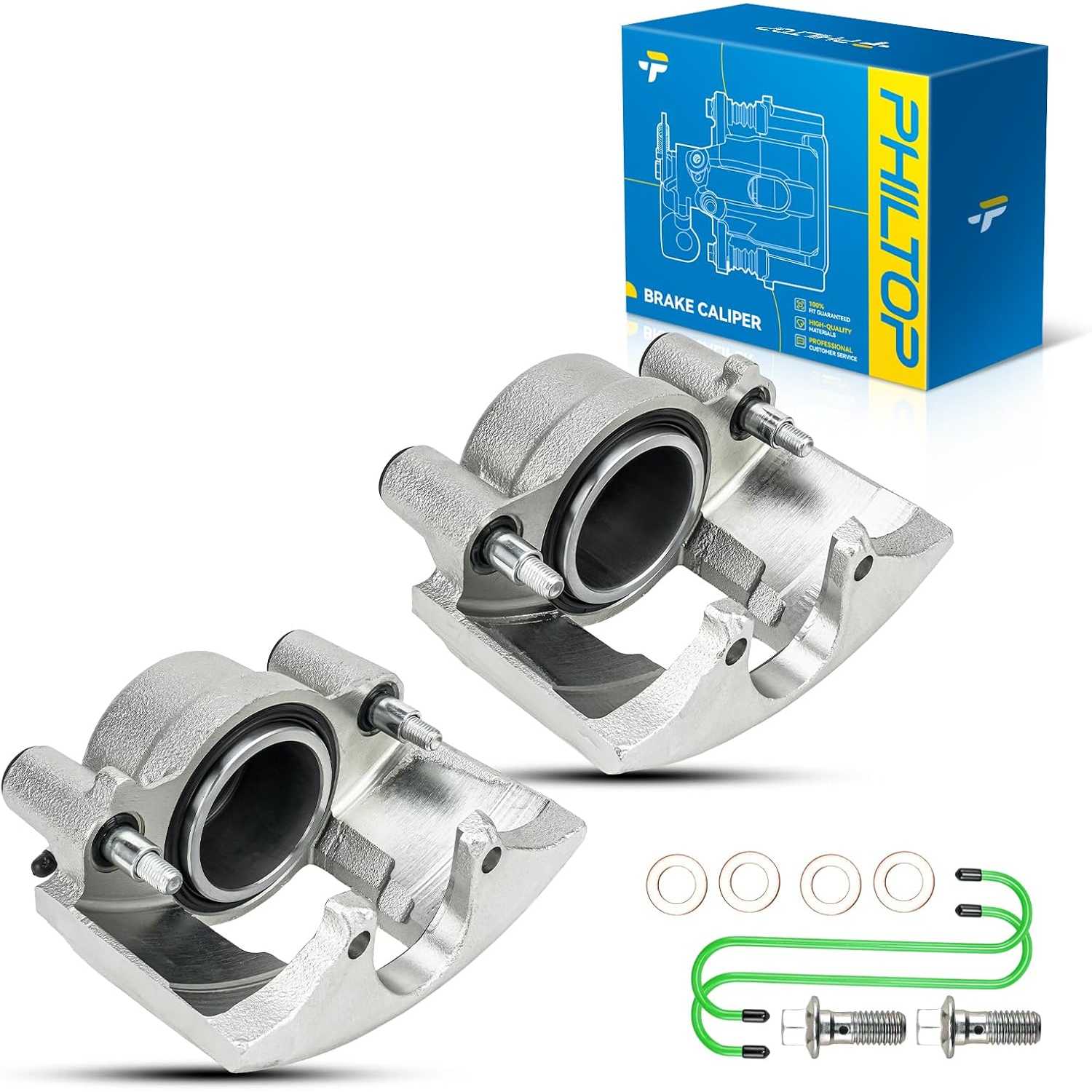 1996-2002 Chevrolet Express 3500 4.3L | 2 PC Front Brake Caliper w/Hanger | 184347 - PHILTOP