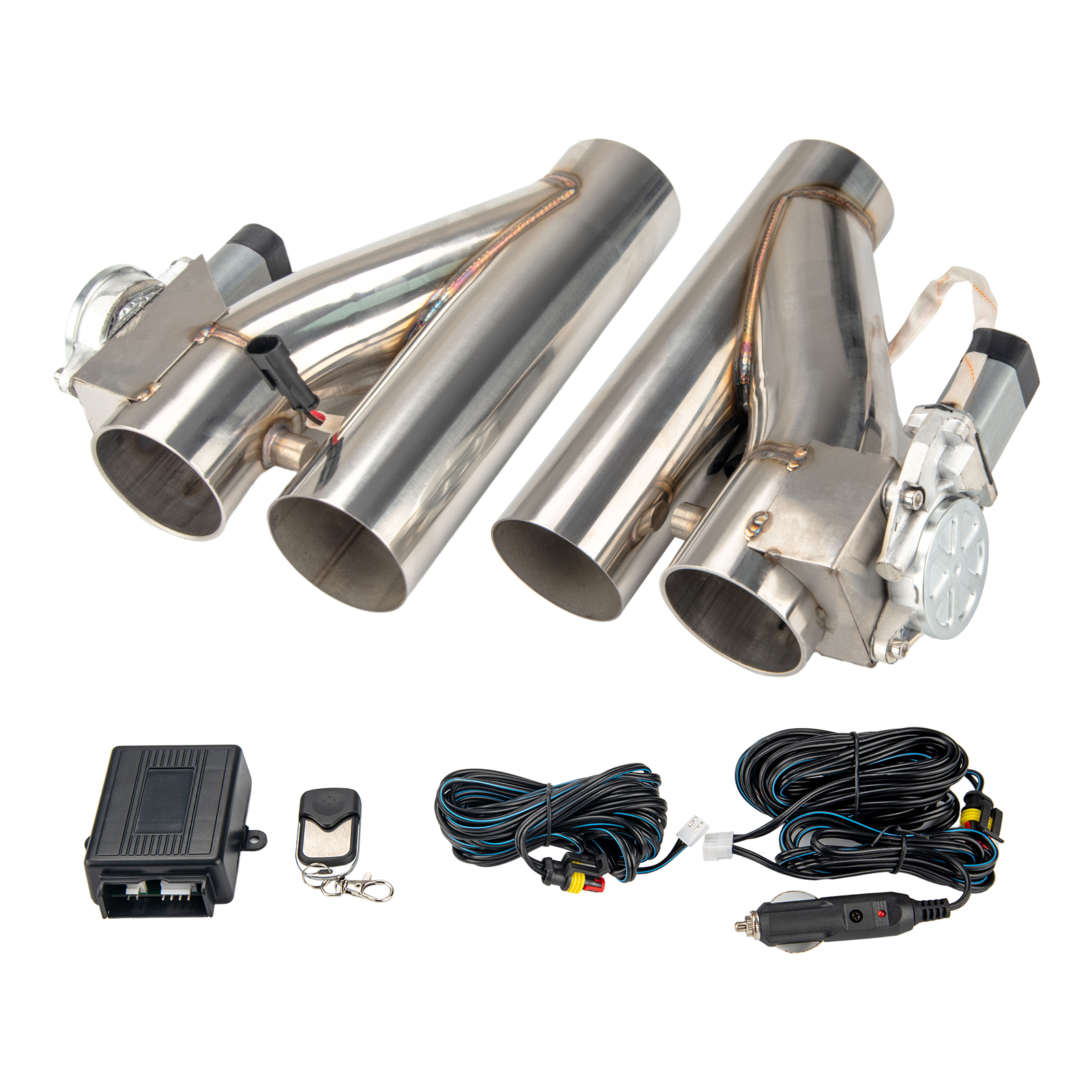 3 Inch Dual Electric Exhaust Cutout Kit with Remote Control | KAX® 2
