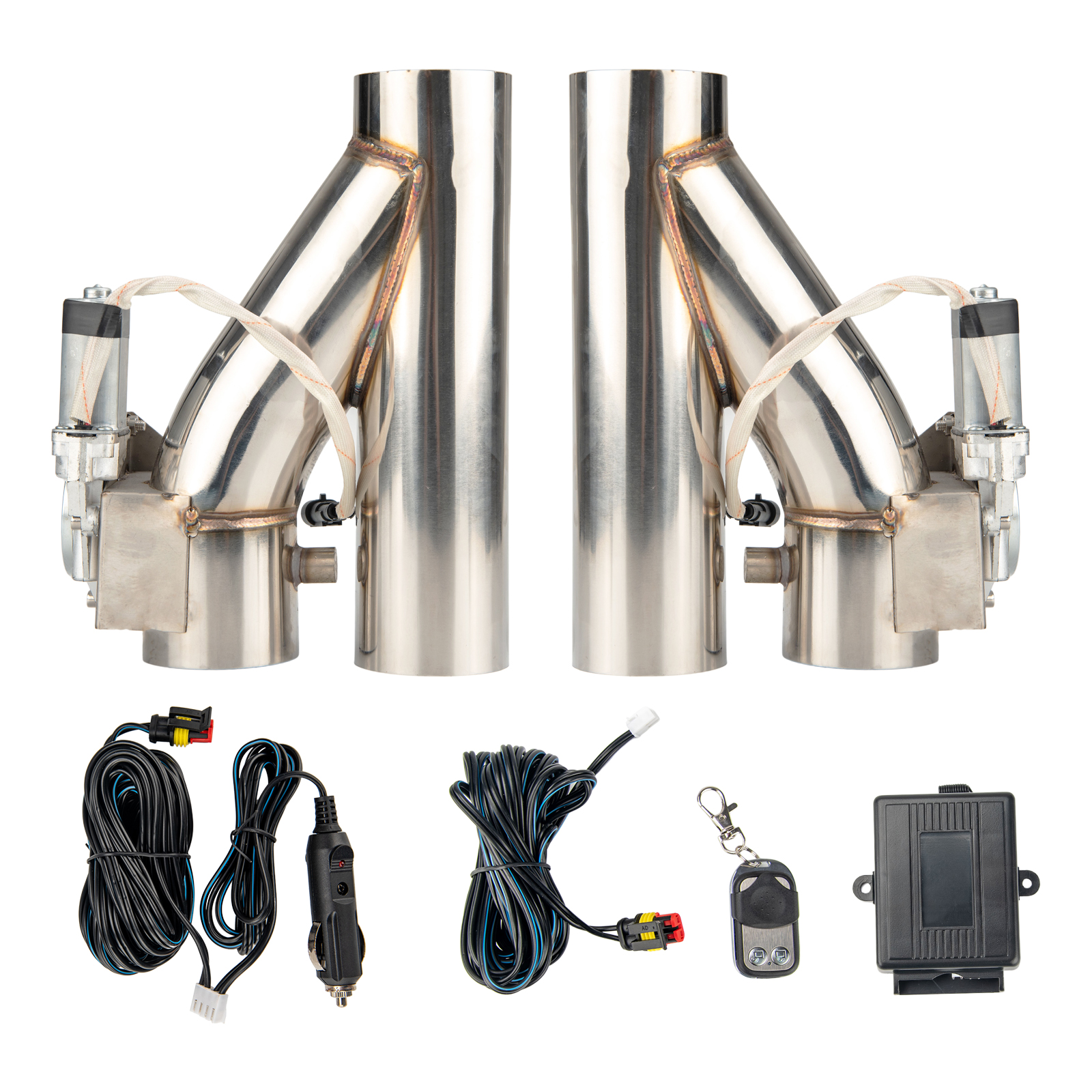 3 Inch Dual Electric Exhaust Cutout Kit with Remote Control | KAX® 0