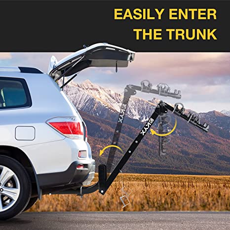 Suncent® 2-Bikes Rack Hitch Mount Carrier Fits 2" Receivers 143 lbs Capacity with Foldable Arms & Tilt-Away Modes for Car SUV Tr 3