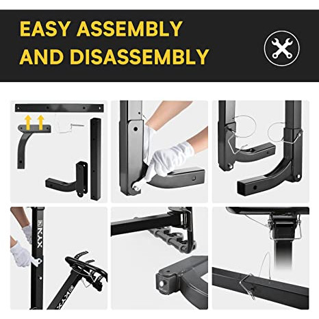 Suncent® 2-Bikes Rack Hitch Mount Carrier Fits 2" Receivers 143 lbs Capacity with Foldable Arms & Tilt-Away Modes for Car SUV Tr 6
