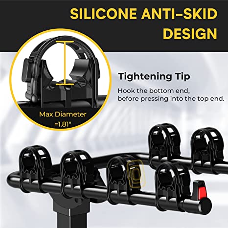 Suncent® 4 Bikes Fits 2" Receivers Hitch Mount Bike Racks Black 8