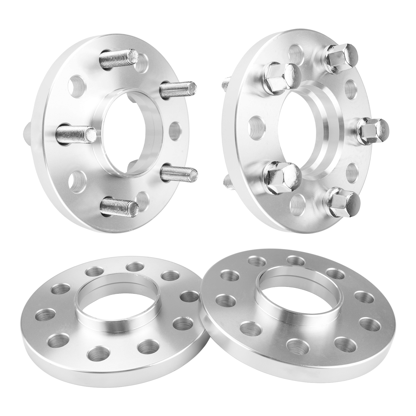 Suncent® 5x112mm Wheel Spacers Hub Centric 15mm 66.6mm M12x1.5 4Pcs 0