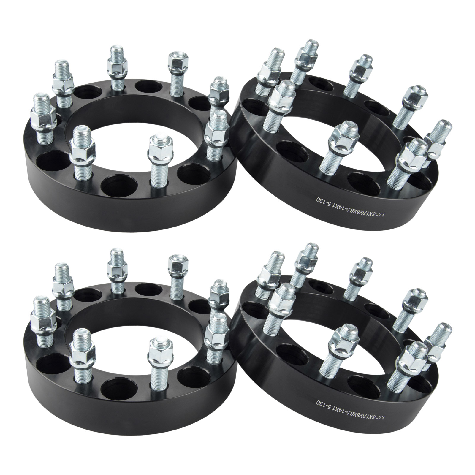 Suncent® 1.5" 8x170mm to 8x6.5" M14x1.5 130mm Wheel Adpaters 4pcs 0