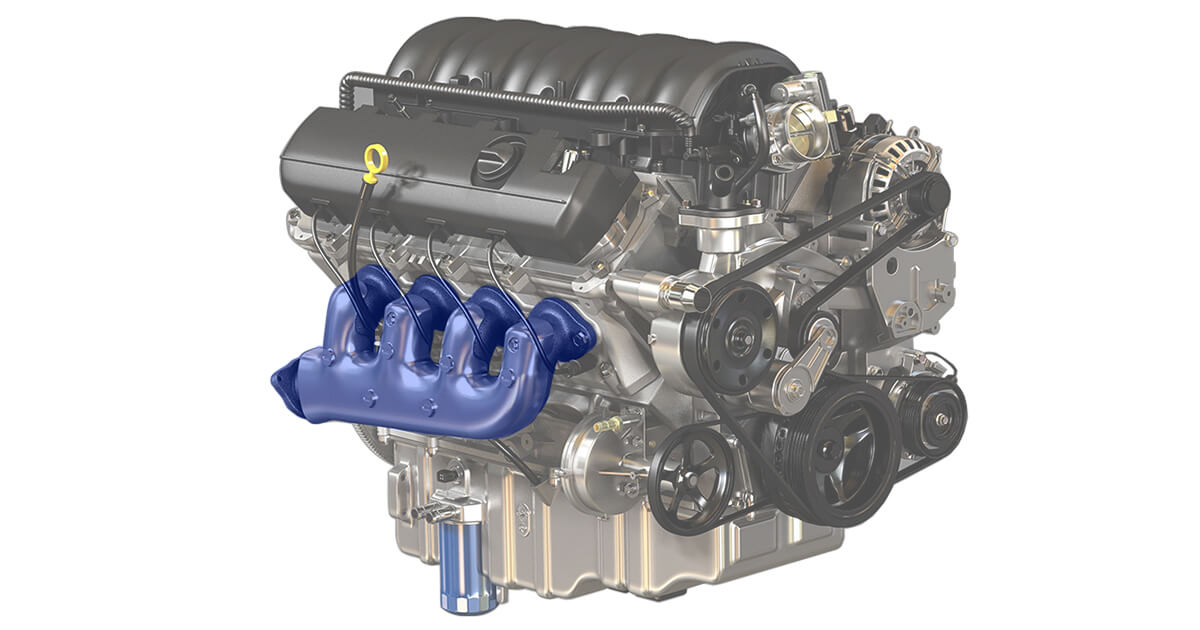 V-engine exhaust manifolds