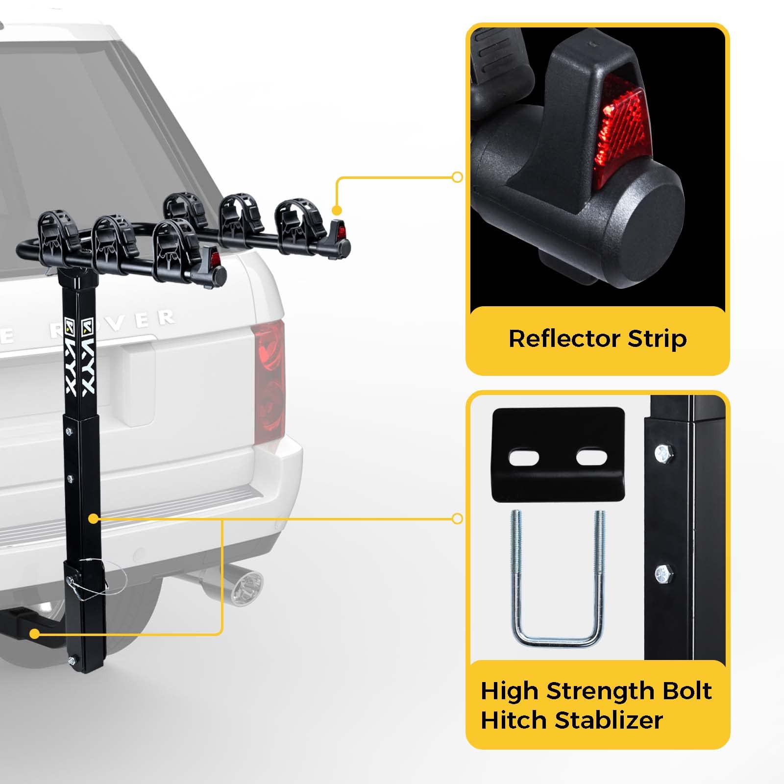 Suncent® 3 Bikes Fits 2" Receivers Hitch Mount Bike Racks Black 1