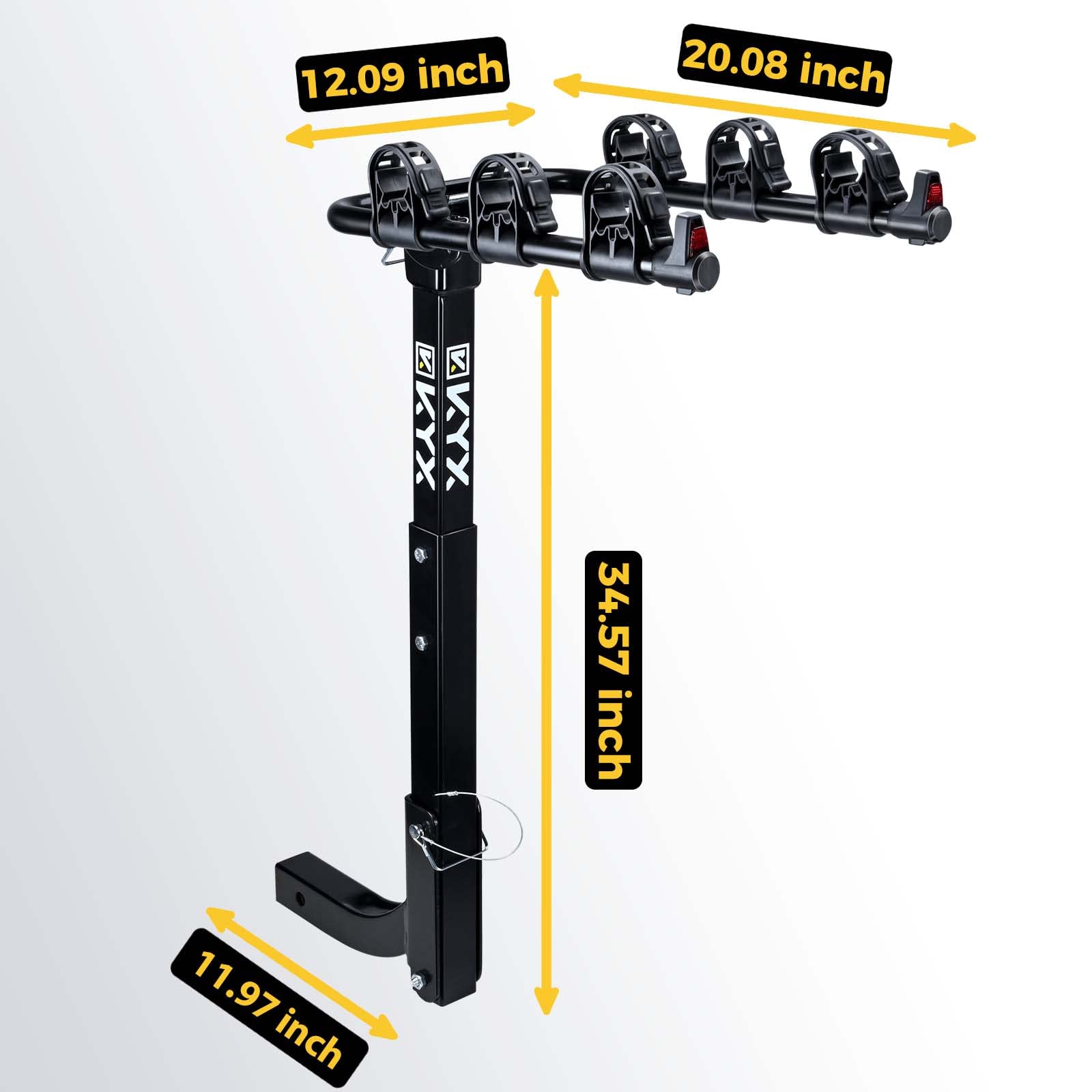 Suncent® 3 Bikes Fits 2" Receivers Hitch Mount Bike Racks Black 3
