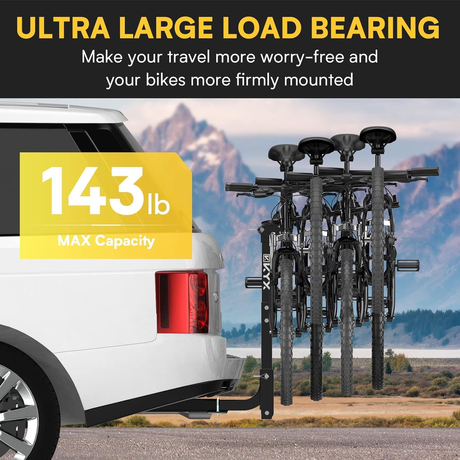 Suncent® 4 Bikes Fits 2" Receivers Hitch Mount Bike Racks Black 1