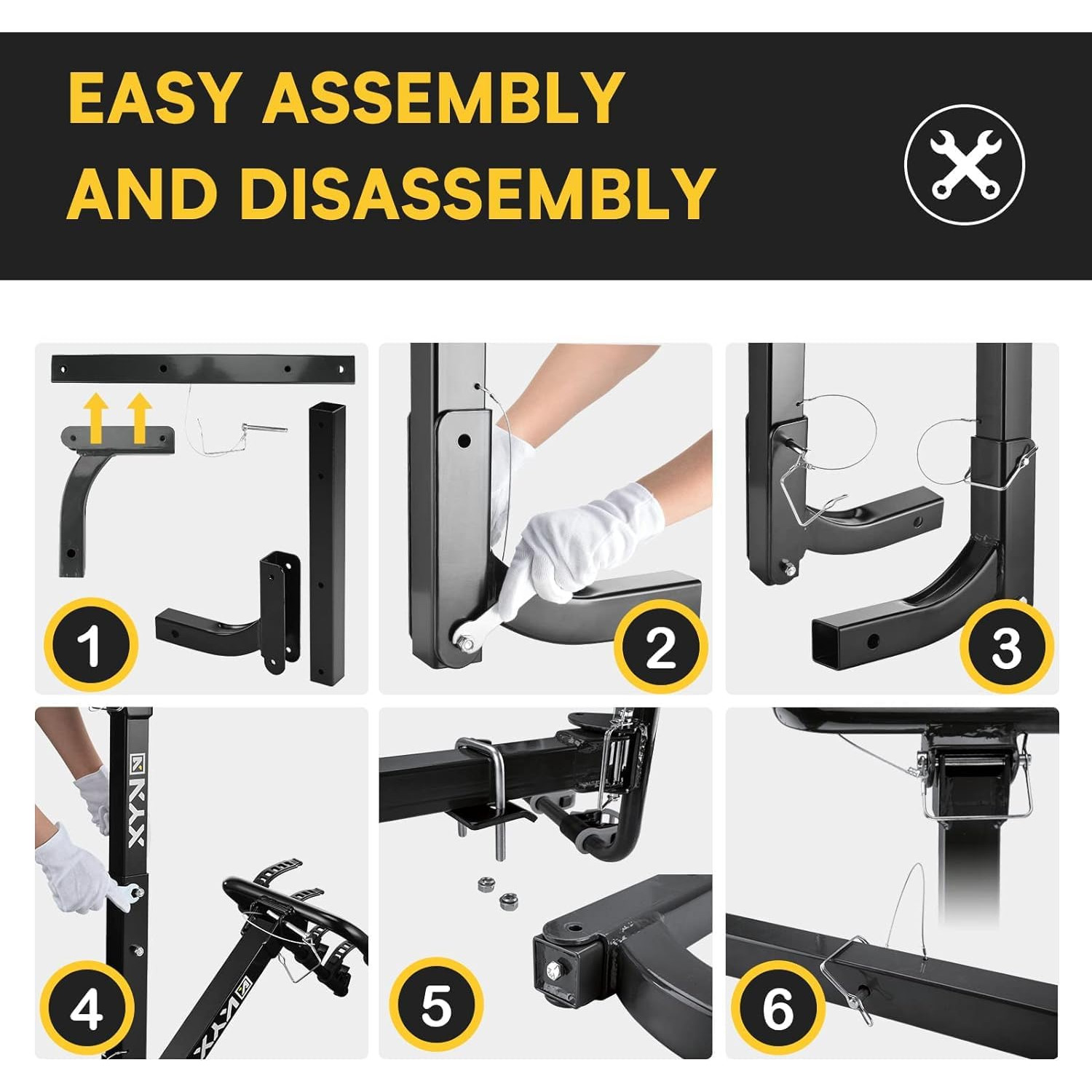 Suncent® 4 Bikes Fits 2" Receivers Hitch Mount Bike Racks Black 7