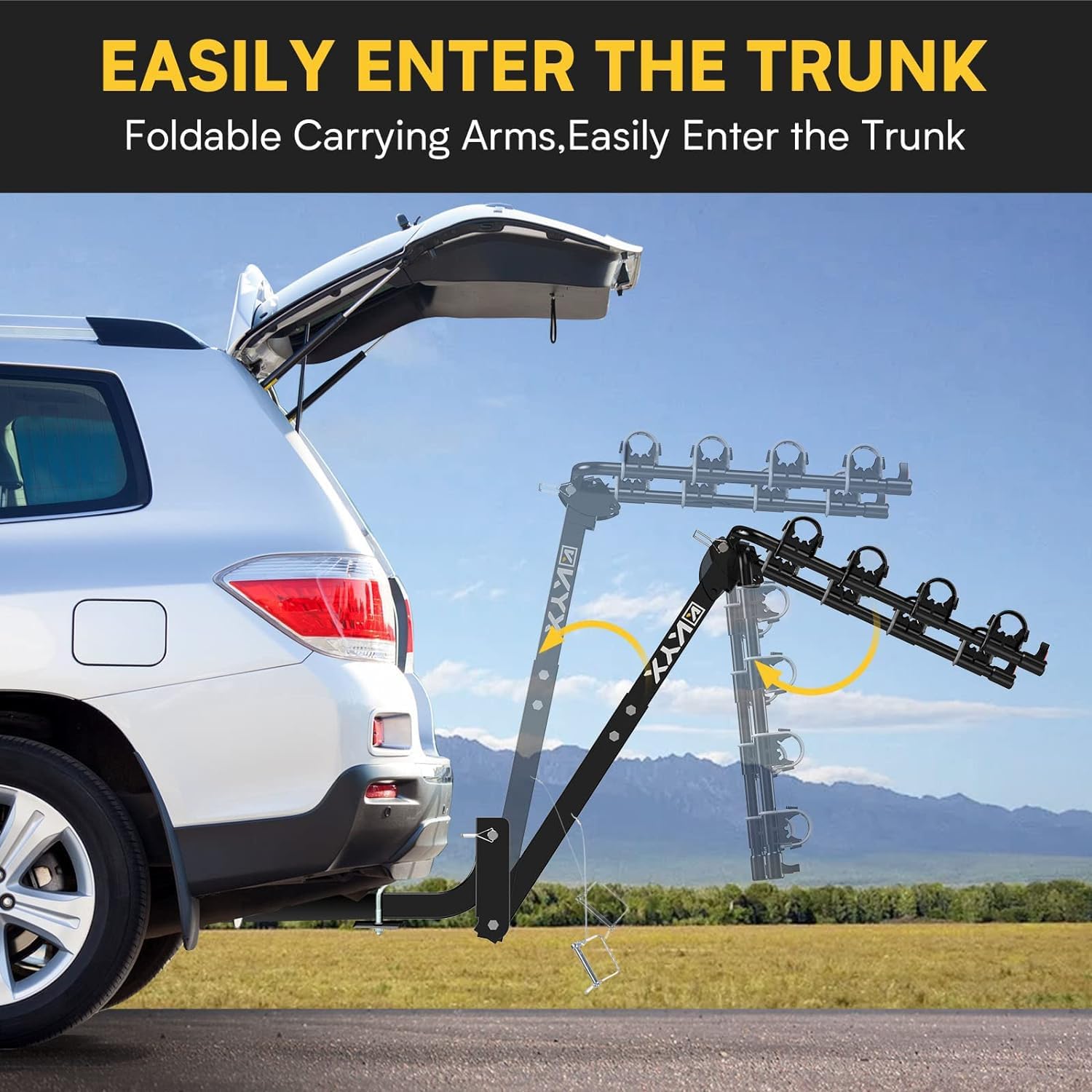 Suncent® 4 Bikes Fits 2" Receivers Hitch Mount Bike Racks Black 4