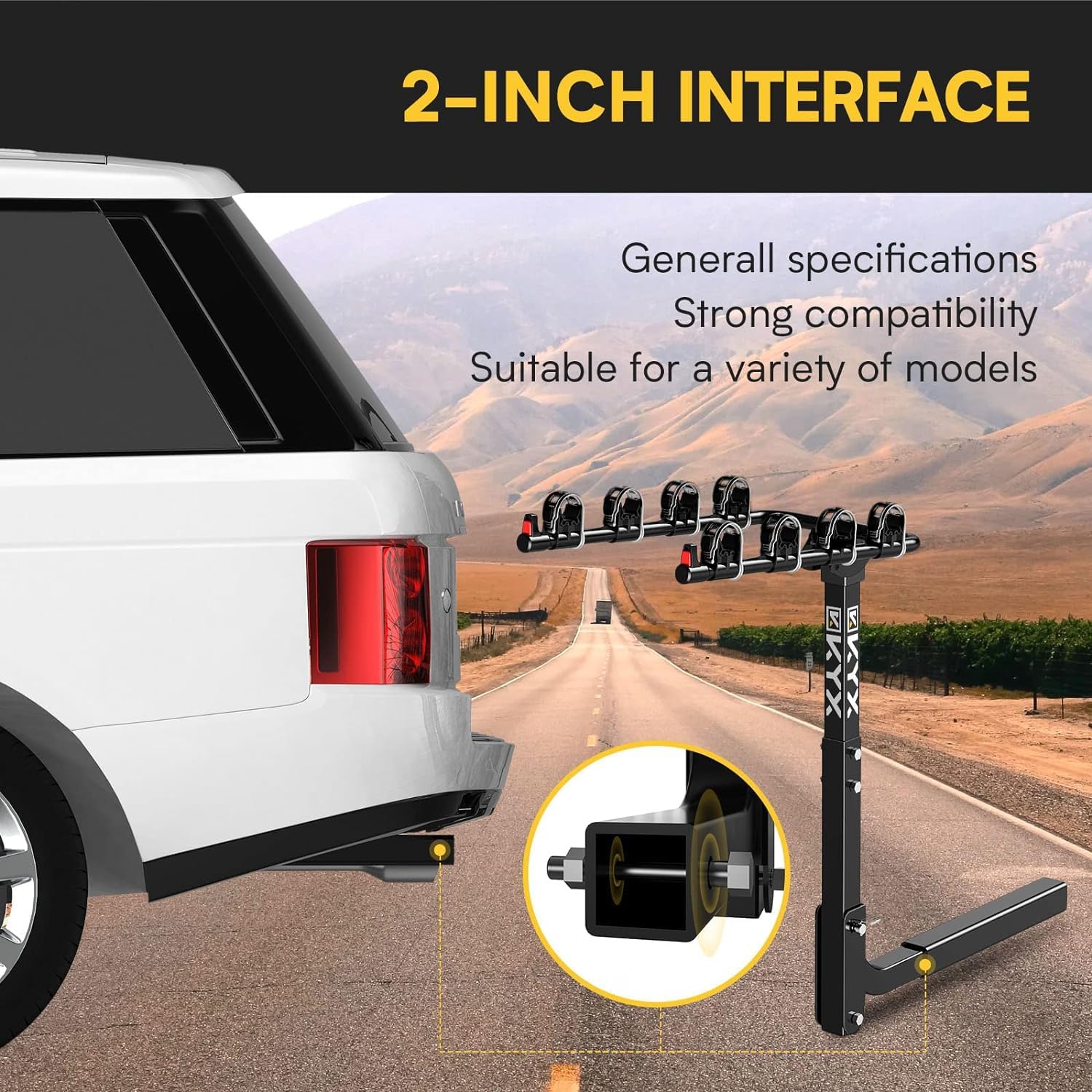 Suncent® 4 Bikes Fits 2" Receivers Hitch Mount Bike Racks Black 2
