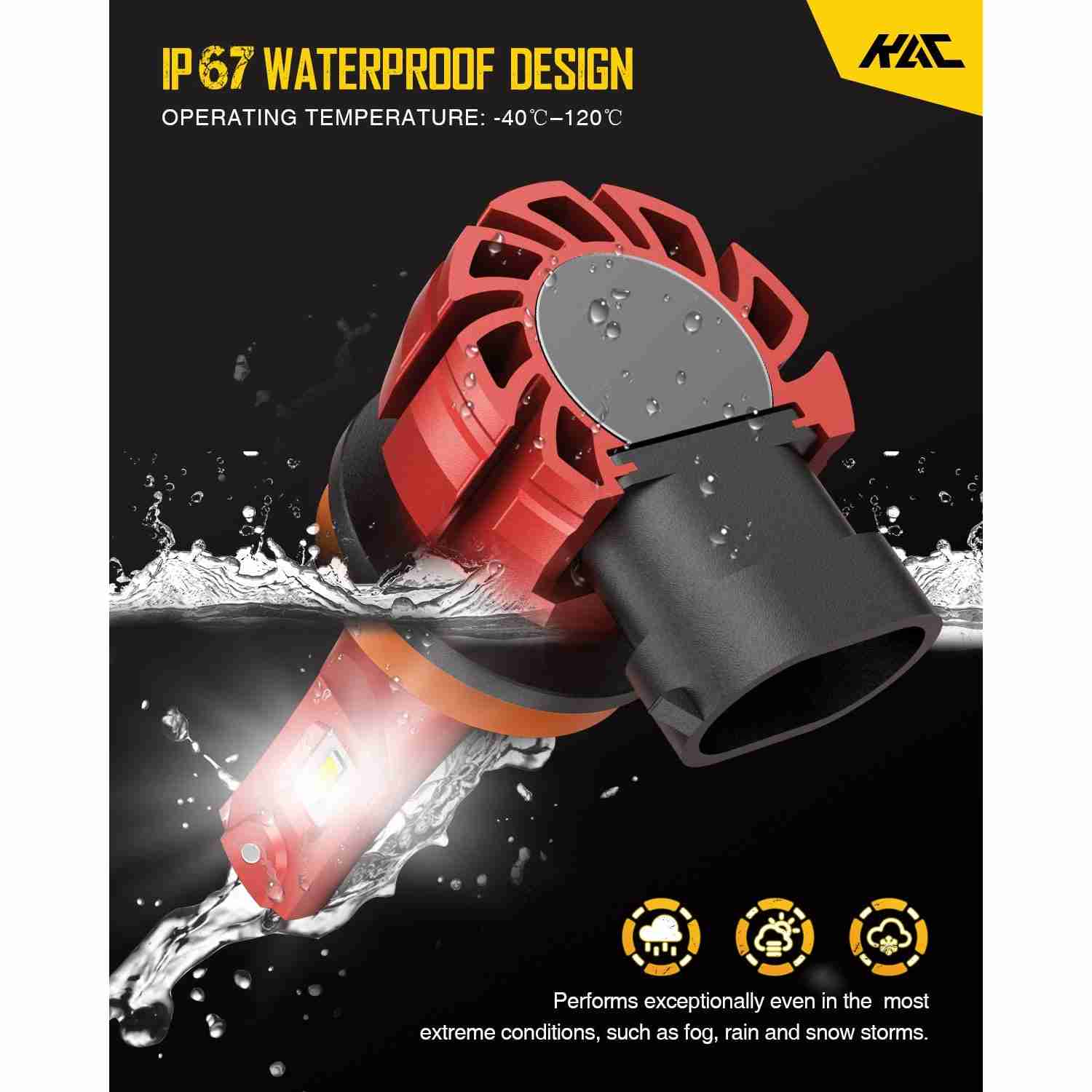 9005/HB3 H11/H9/H8 LED Headlight Bulbs H11/H16/H8 Fog Light Bulbs Combo 3Pairs 10