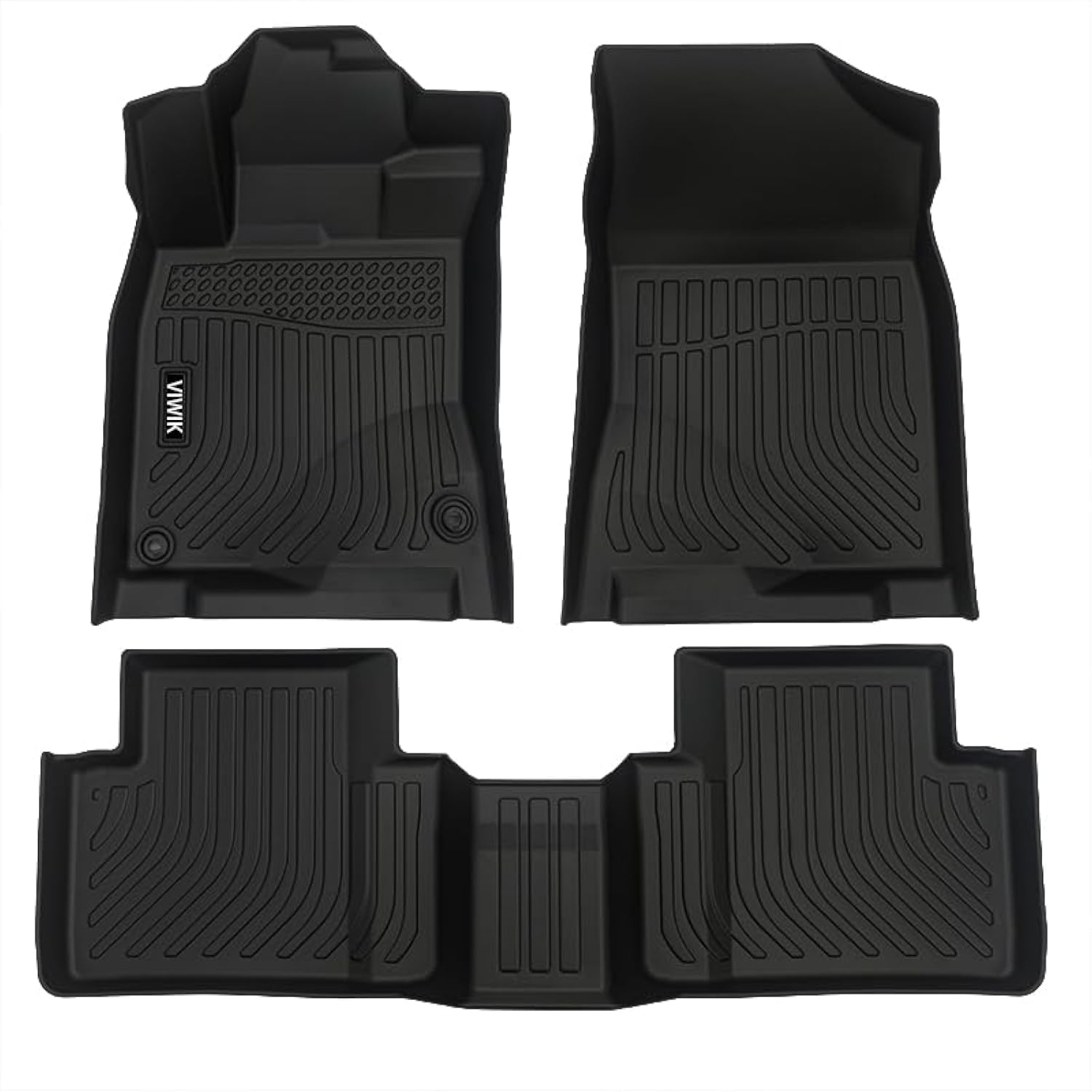 ViWiK® All Weather Custom Car Floor Mats Best TPE Vehicle Floor Liners for 2016 Honda Civic (not fit Clarity Plug-In Hybrid) Automotive Front & Rear Mats 0