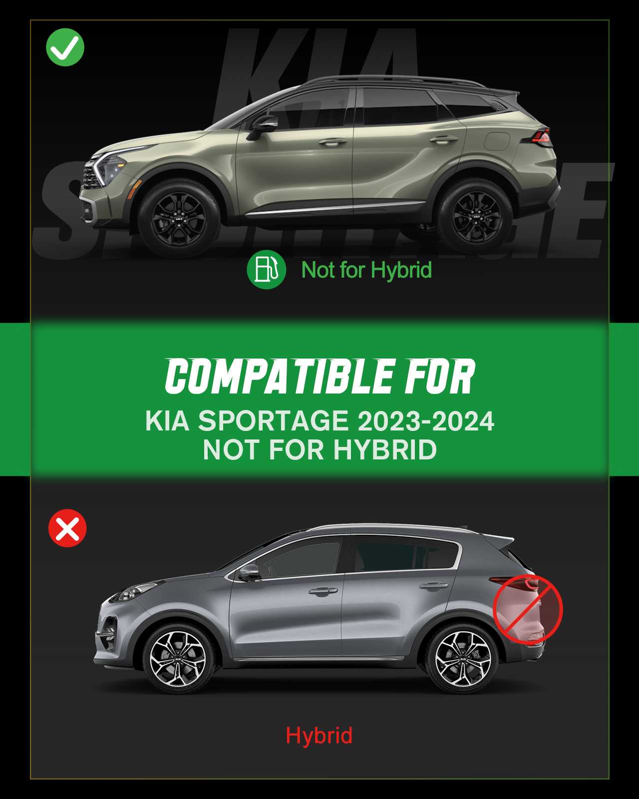 2023-2024 Kia Sportage (not fit Hybrid) SUV All Weather Custom Truck Floor Mats Best TPE Vehicle Floor Liners Automotive ViWiK® 1