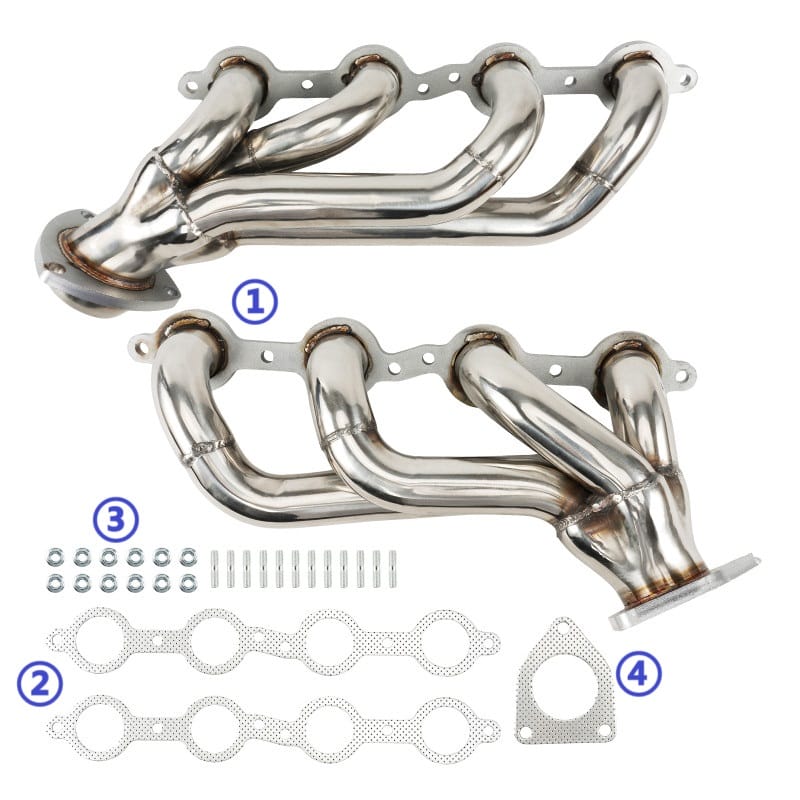Exhaust Header for 1999 , 2000 , 2001 , 2002 , 2003 , 2004 , 2005 , 2006 Avalanche Silverado Suburban Sierra Yukon XL 1500 2500 Vortec 4800, 5300, 5700, 6000 V8