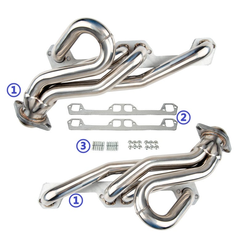 Exhaust Header for 1992 , 1993 , 1994 , 1995 , 1996 , 1997 , 1998 , 1999 , 2000 , 2001 , 2002 , 2003 Dodge Dakota Ram 1500 2500 3500 Magnum 5.2L(318 cid), 5.9L(360 cid) V8