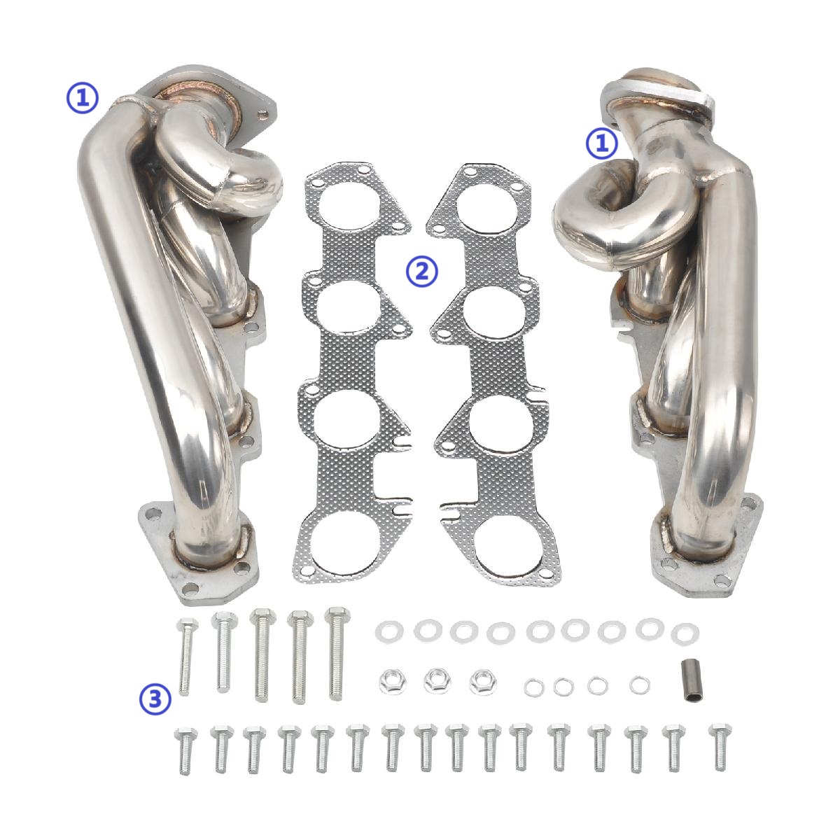 Shorty Tube Header for 2009 , 2010 , 2011 , 2012 , 2013 , 2014 , 2015 , 2016 , 2017 Dodge Ram 1500 Hemi 5.7L V8