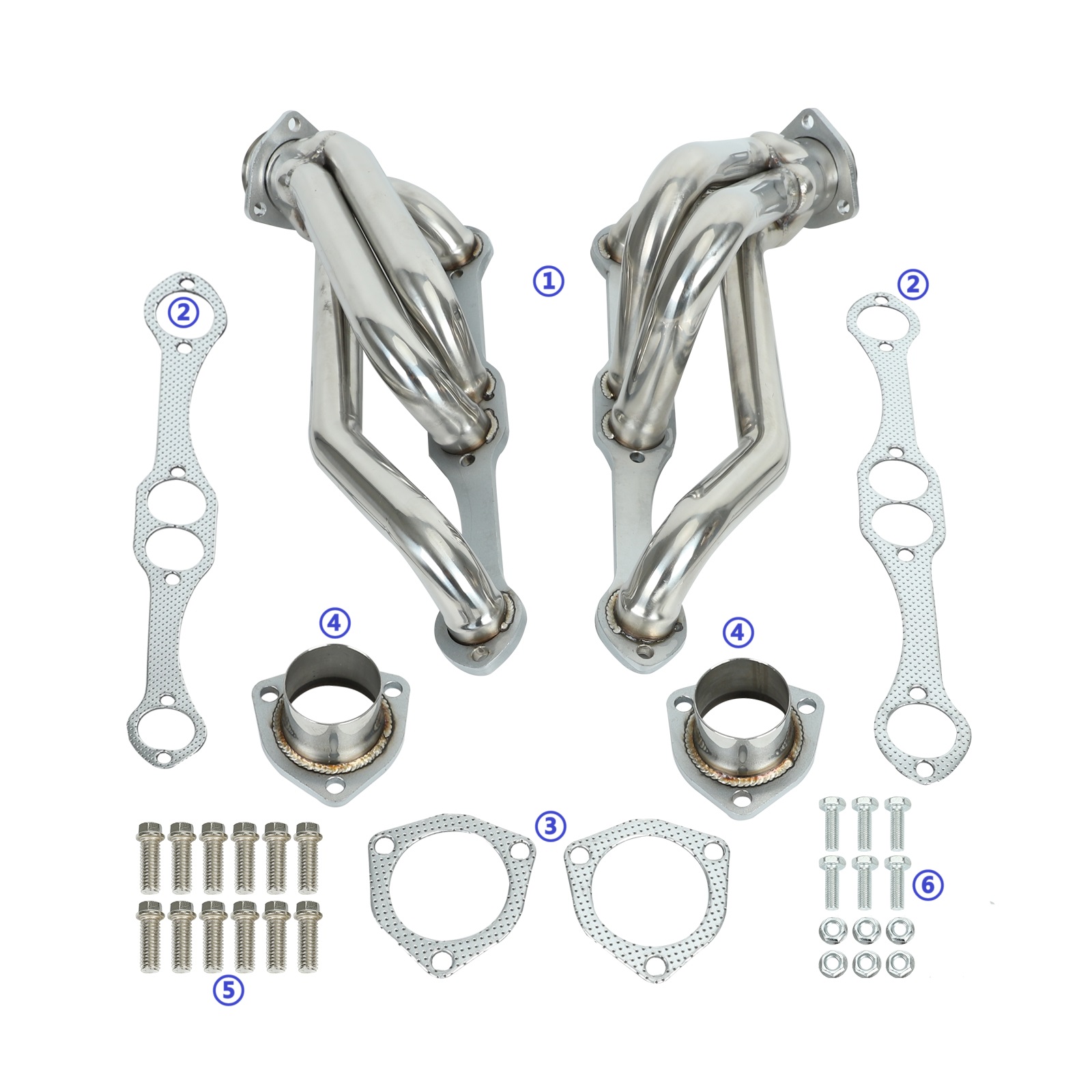 Exhaust Header for 1964-1996 Chevrolet Bel Air, Camaro, Caprice, Chevelle, Corvette Small Block V8