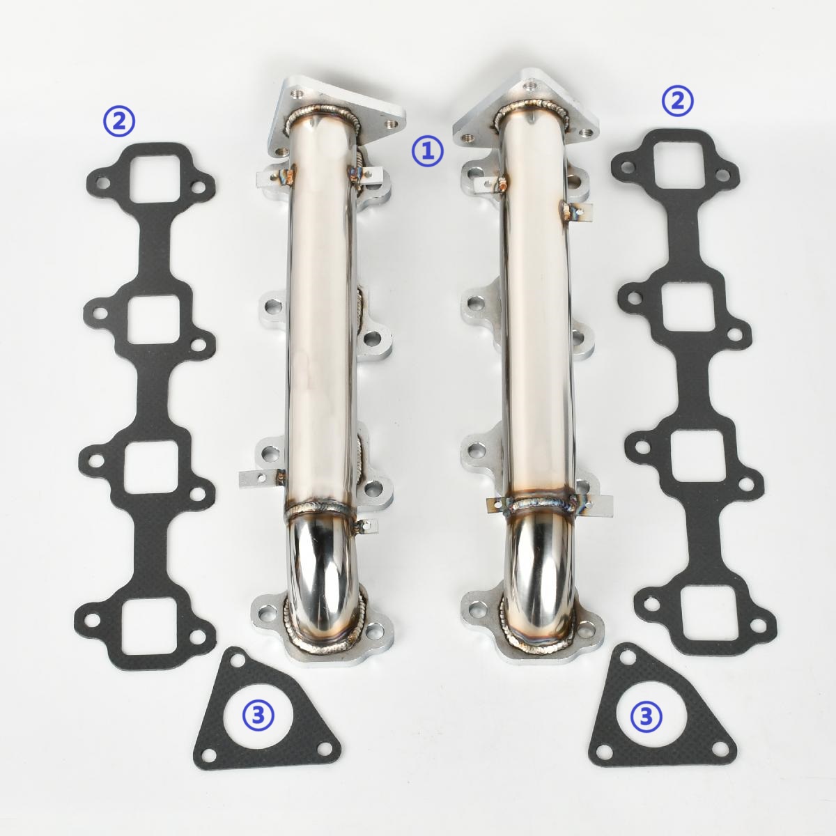 Upgrade Exhaust Header Up-pipe Downpipe for 2001, 2002, 2003, 2004, 2005, 2006, 2007, 2008, 2009, 2010, 2011, 2012, 2013, 2014, 2015, 2016 Express Silverado Savana Sierra 2500 3500 HD Duramax 6.6L V8 Turbo Diesel
