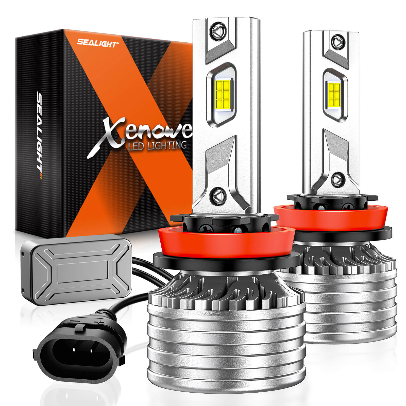 SEALIGHT® X4i H11/H8/H9 110W 6500K White IP67 LED Headlight Bulbs 2Pcs