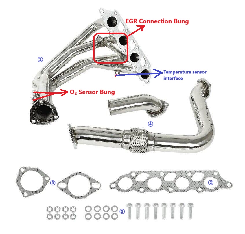 Exhaust Equal Length Header for 2000, 2001, 2002, 2003, 2004  Ford Focus Zetec 2.0L L4