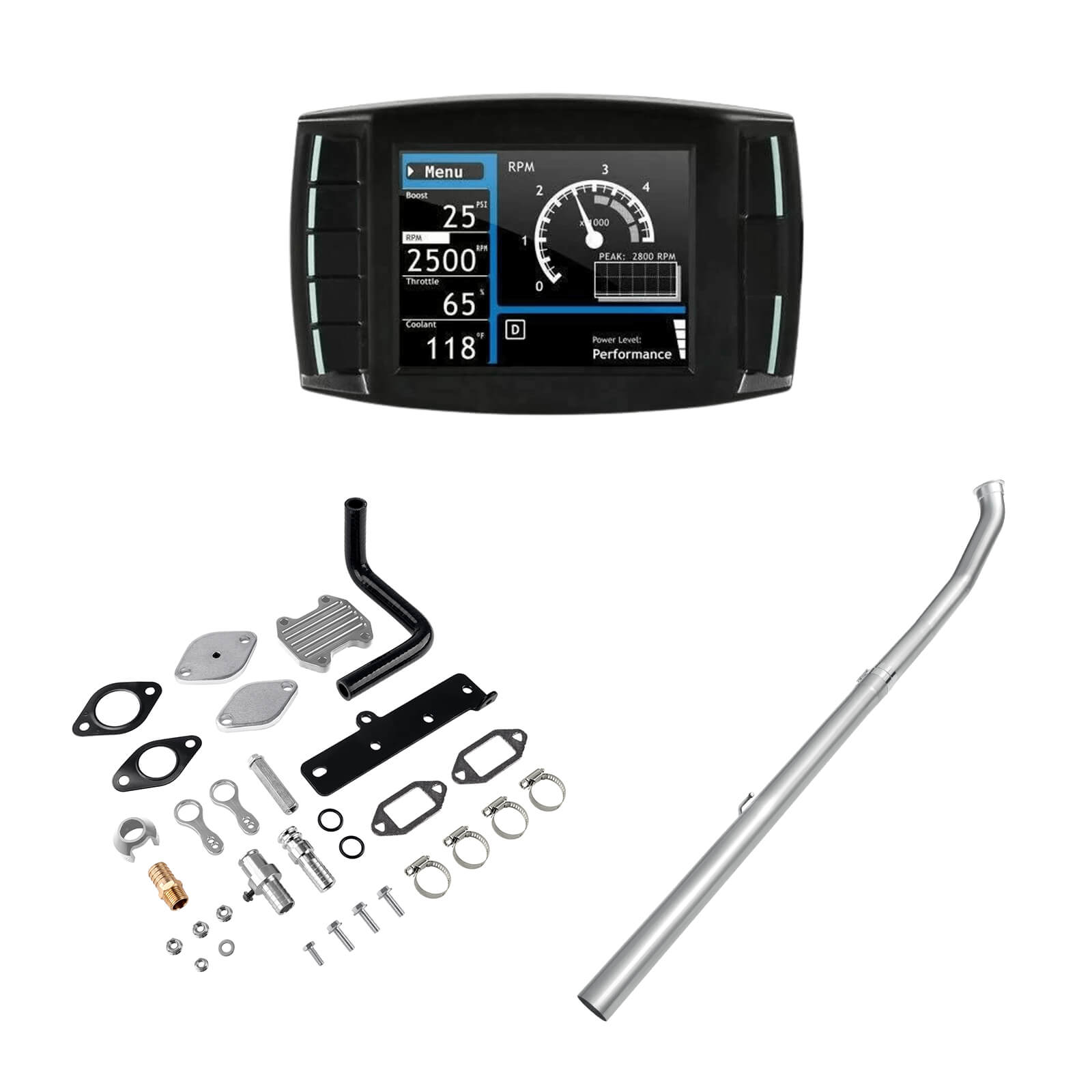 DPF/EGR/DEF Delete 2011 Ram 3500 6.7L Cummins Diesel Delete Kit 4 Inch Straight Pipe Tuner V1 0