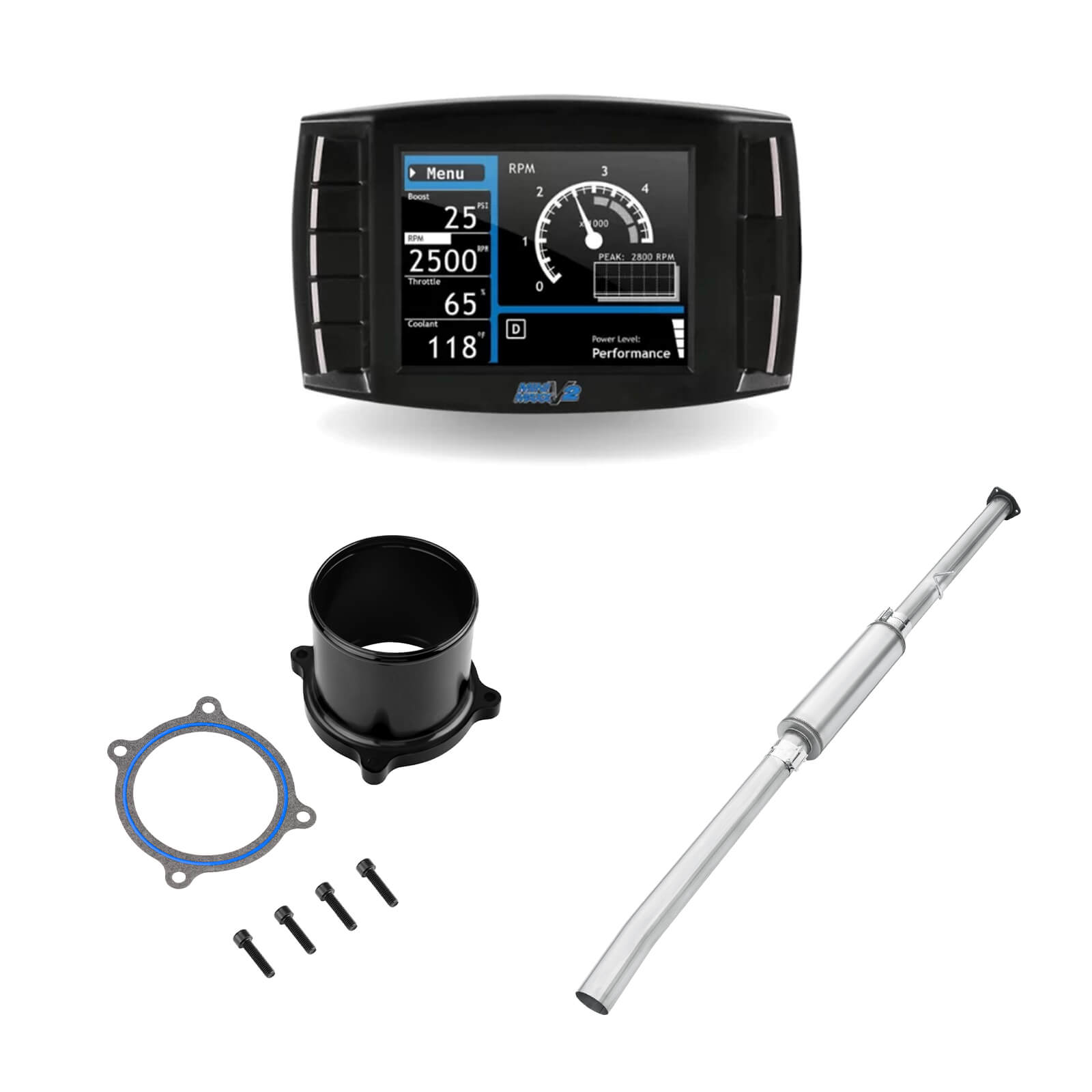 2013-2018 6.7L Cummins Delete Kit 4" Race Pipe W/Muffler/DEF/EGR Throttle Valve Delete for Ram 2500 3500 0