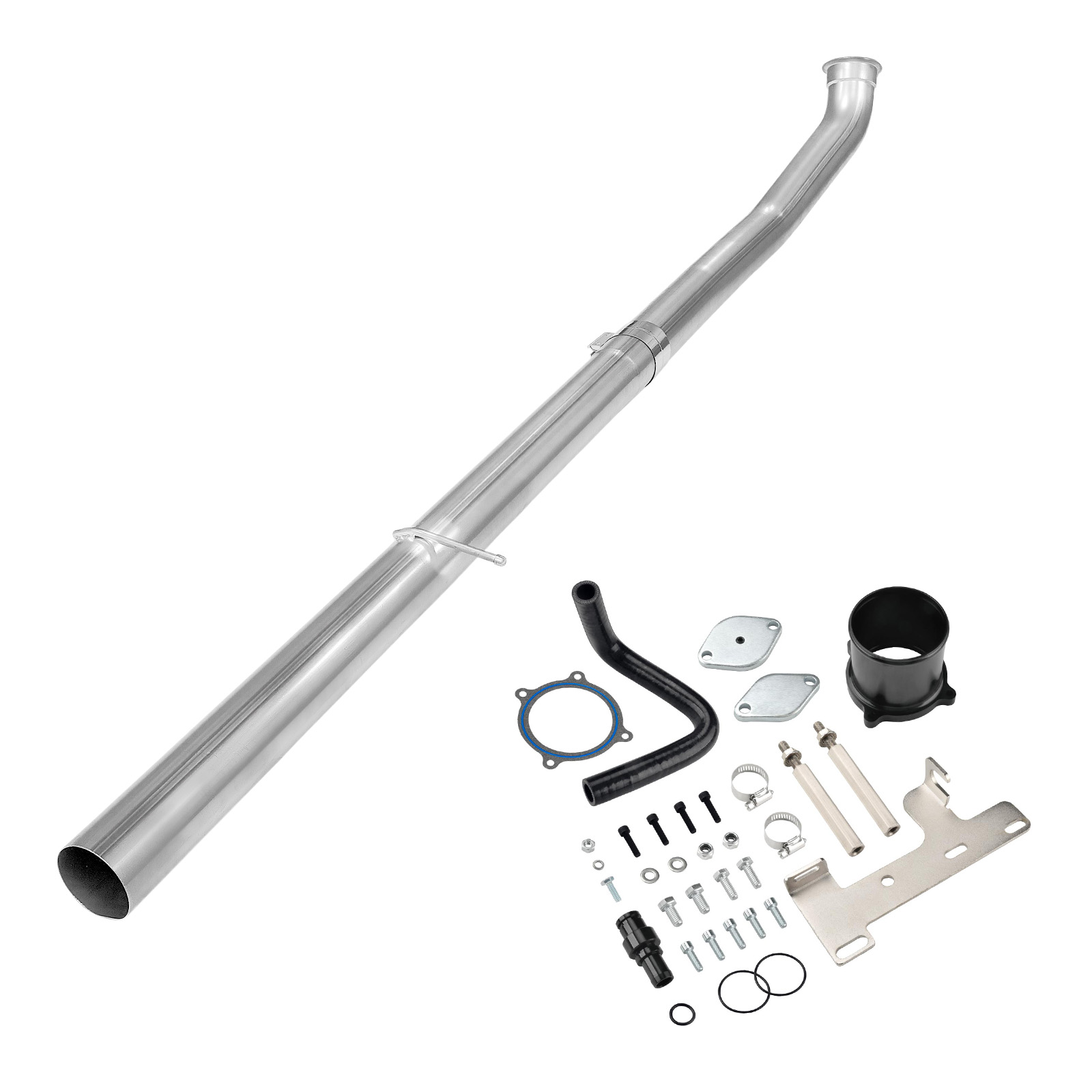 2010-2012 6.7L Cummins 4" Straight Pipe DPF Delete and Black EGR Delete Kit for Dodge/Ram 2500 3500 0