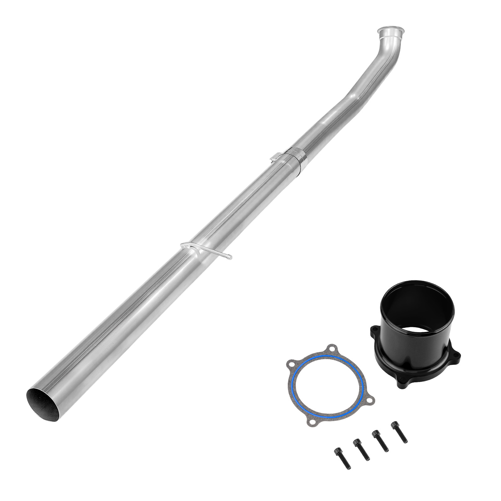 2010-2012 6.7L Cummins 4" Straight Pipe DPF Delete and Black EGR Throttle Valve Delete for Dodge/Ram 2500 3500 0