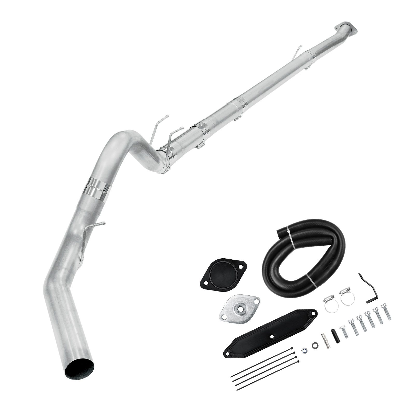 4" DPF/EGR Delete 2011-2014 6.7L Powerstroke EGR Delete Kit(Normal, Black) and 4" Dp-Back Exhaust 0