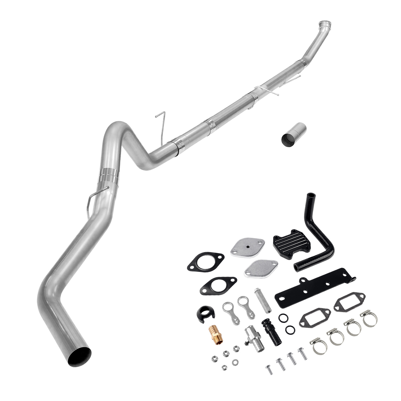 2013-2018 6.7L Cummins 4" Dp-Back Exhaust DPF Delete and Black EGR Delete Kit for Ram 2500 3500 0