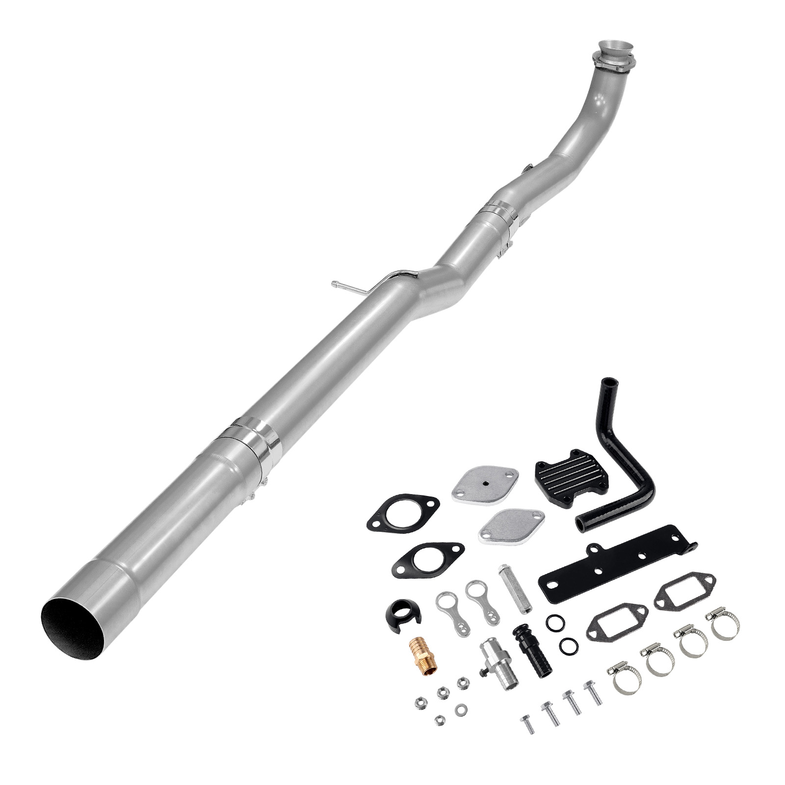2013-2018 6.7L Cummins 4" Race Pipe DPF Delete and Black EGR Delete Kit for Ram 2500 3500 0