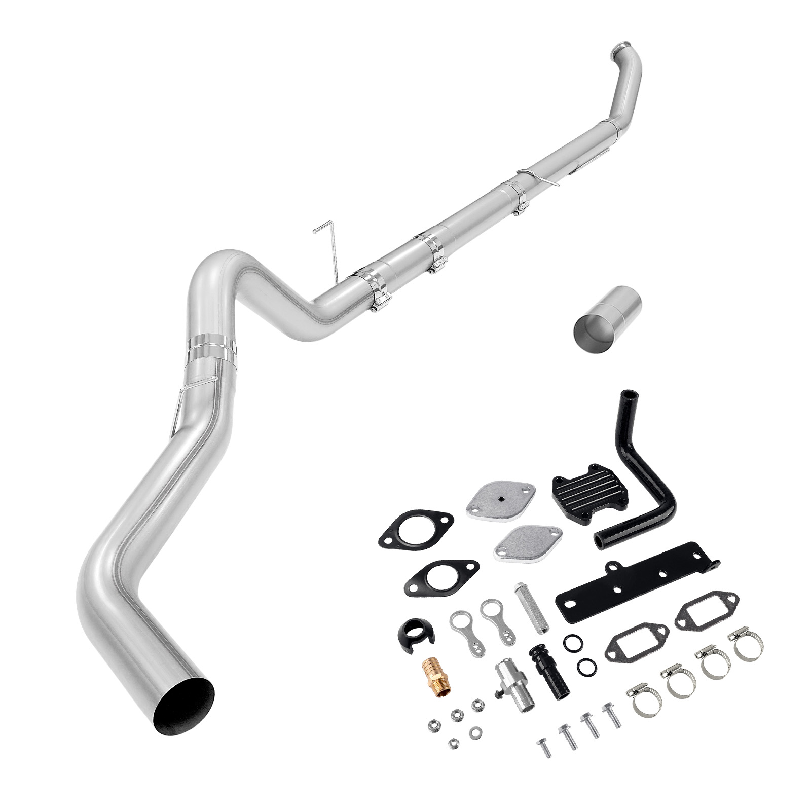 2013-2018 6.7L Cummins 5" Turbo-Back Exhaust DPF Delete and Black EGR Delete Kit for Ram 2500 3500 0