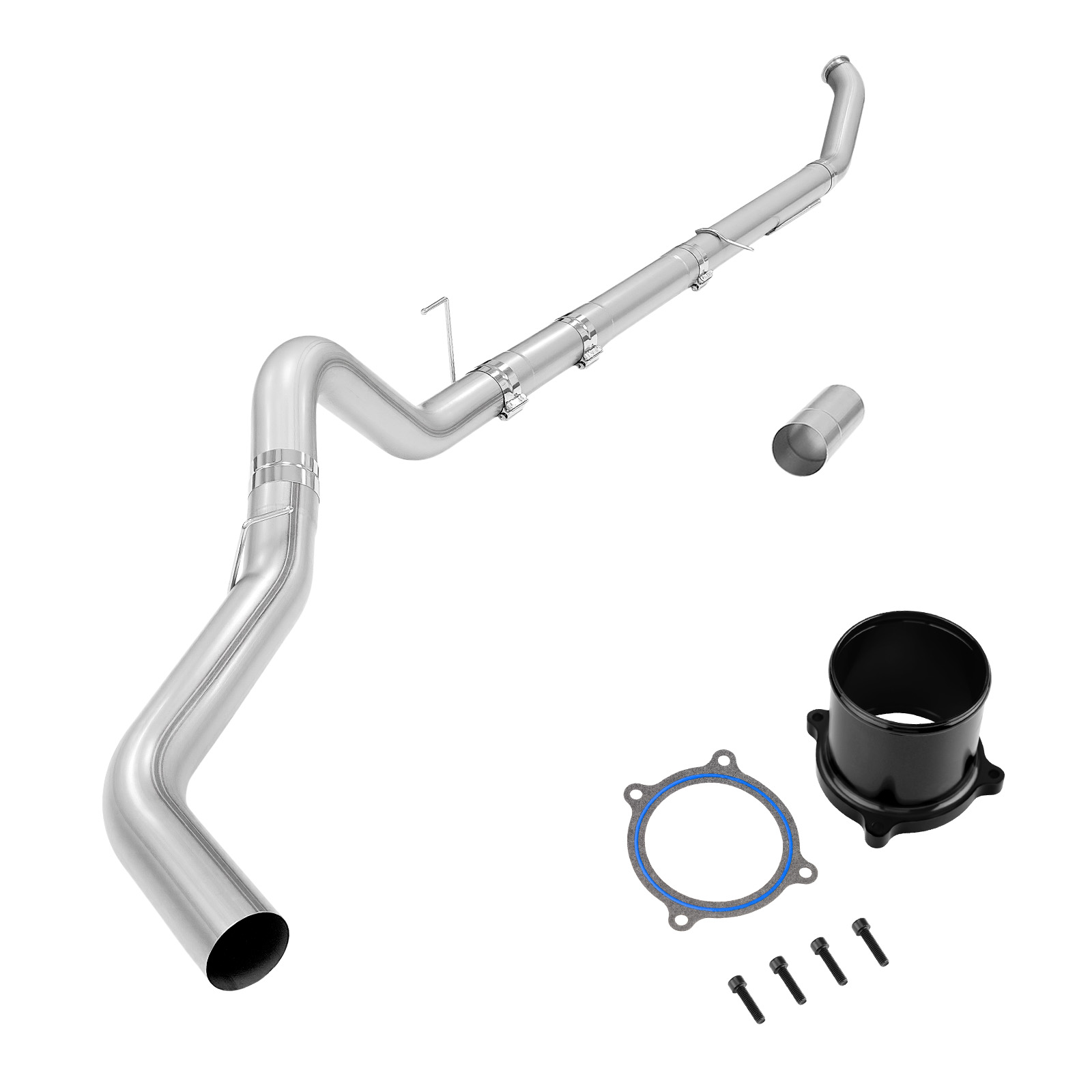 2013-2018 6.7L Cummins 5" Turbo-Back Exhaust DPF Delete and Black EGR Throttle Valve Delete for Ram 2500 3500 0