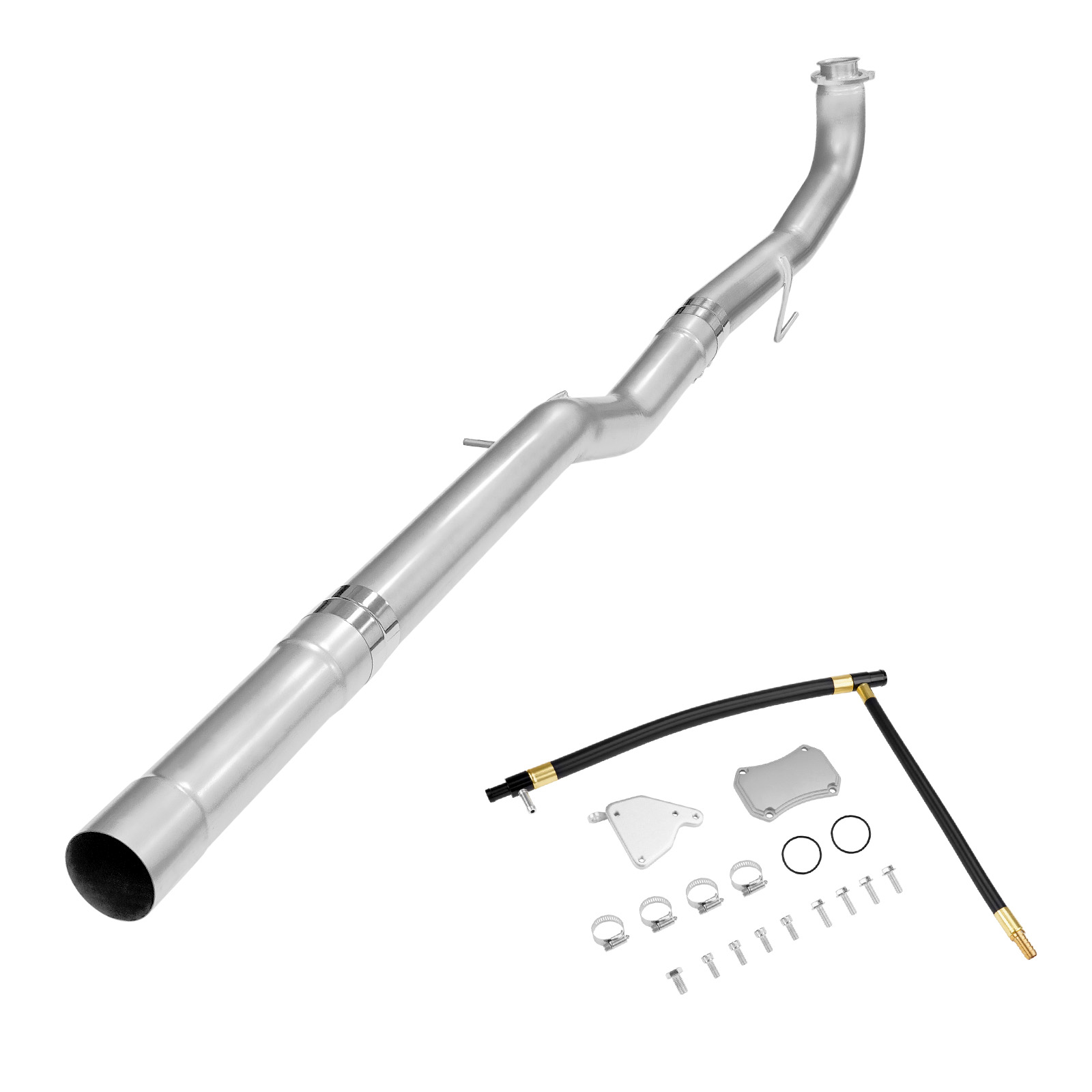 4" DPF/EGR Delete 2015.5-2016 LML Duramax EGR Delete Kit(Silver) and 4" Race Pipe 0