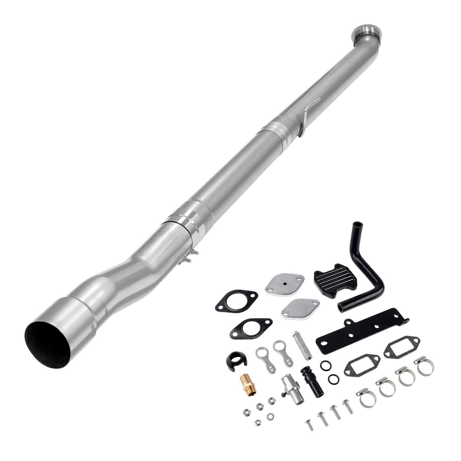 2019-2021 6.7L Cummins 4" Race Pipe DPF Delete and Black EGR Delete Kit for Ram 2500 3500 0