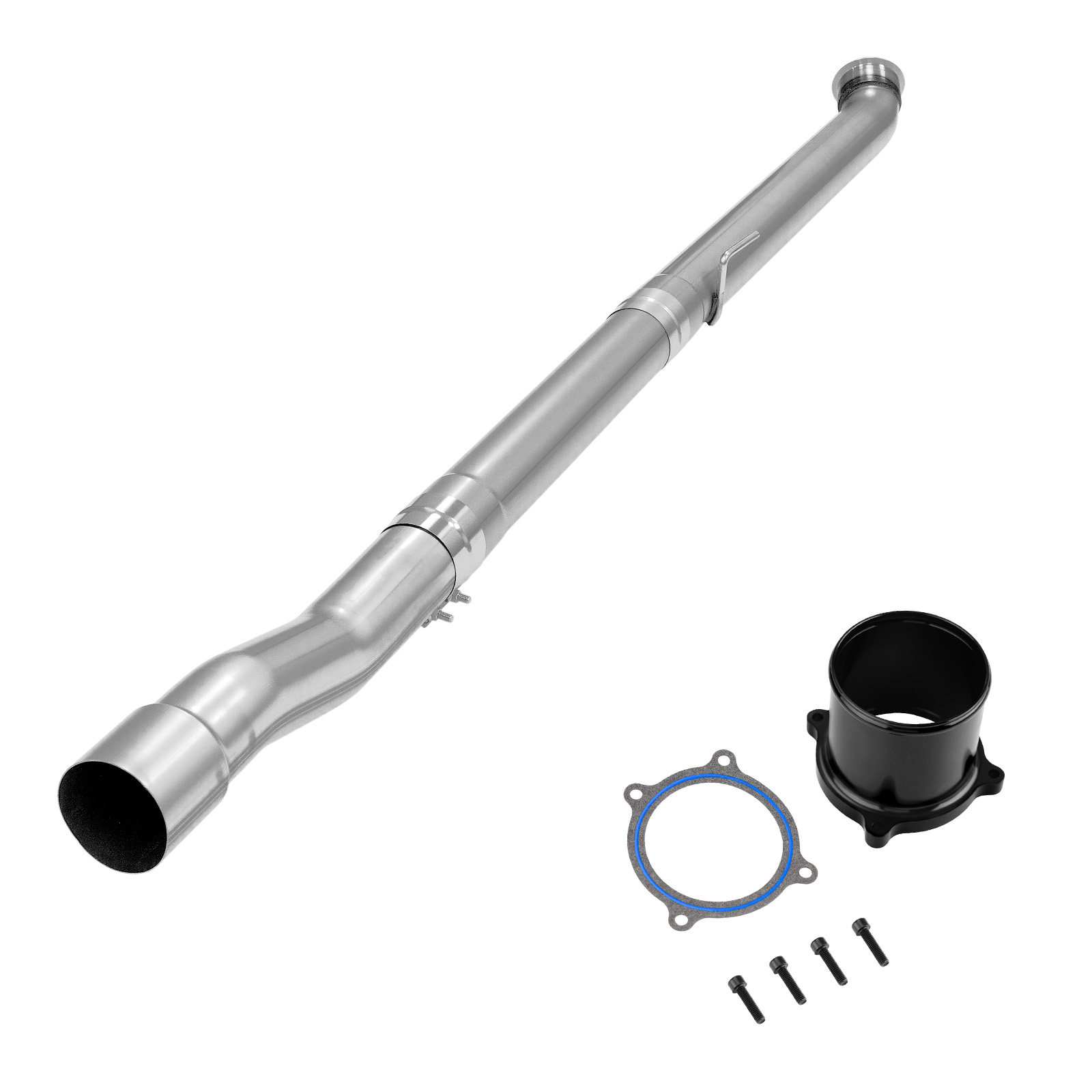 2019-2021 6.7L Cummins 4" Race Pipe DPF Delete and Black EGR Throttle Valve Delete for Ram 2500 3500 0