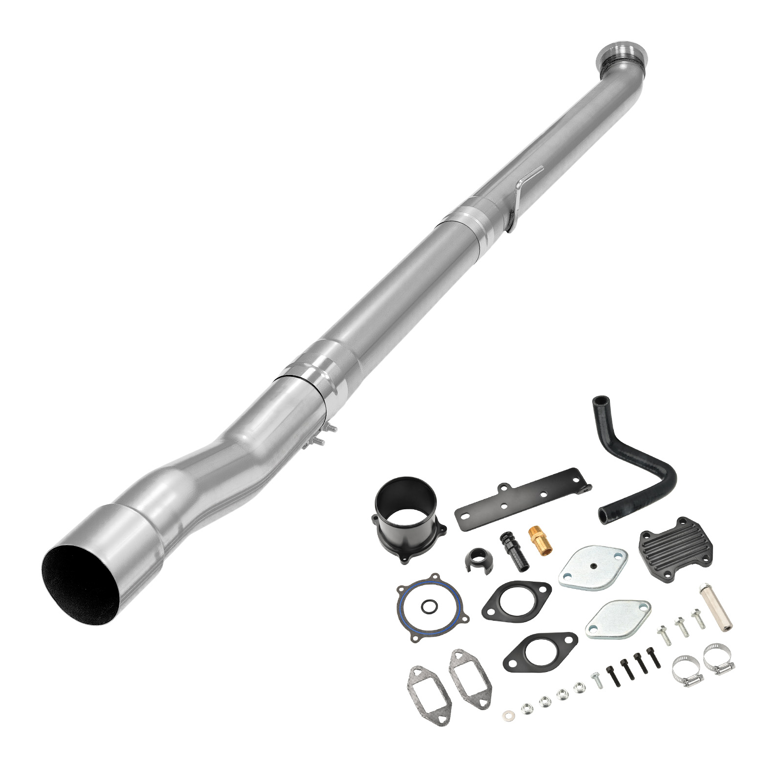 2022-2024 6.7L Cummins 4" Race Pipe DPF Delete and Black EGR Delete Kit for Ram 2500 3500 0