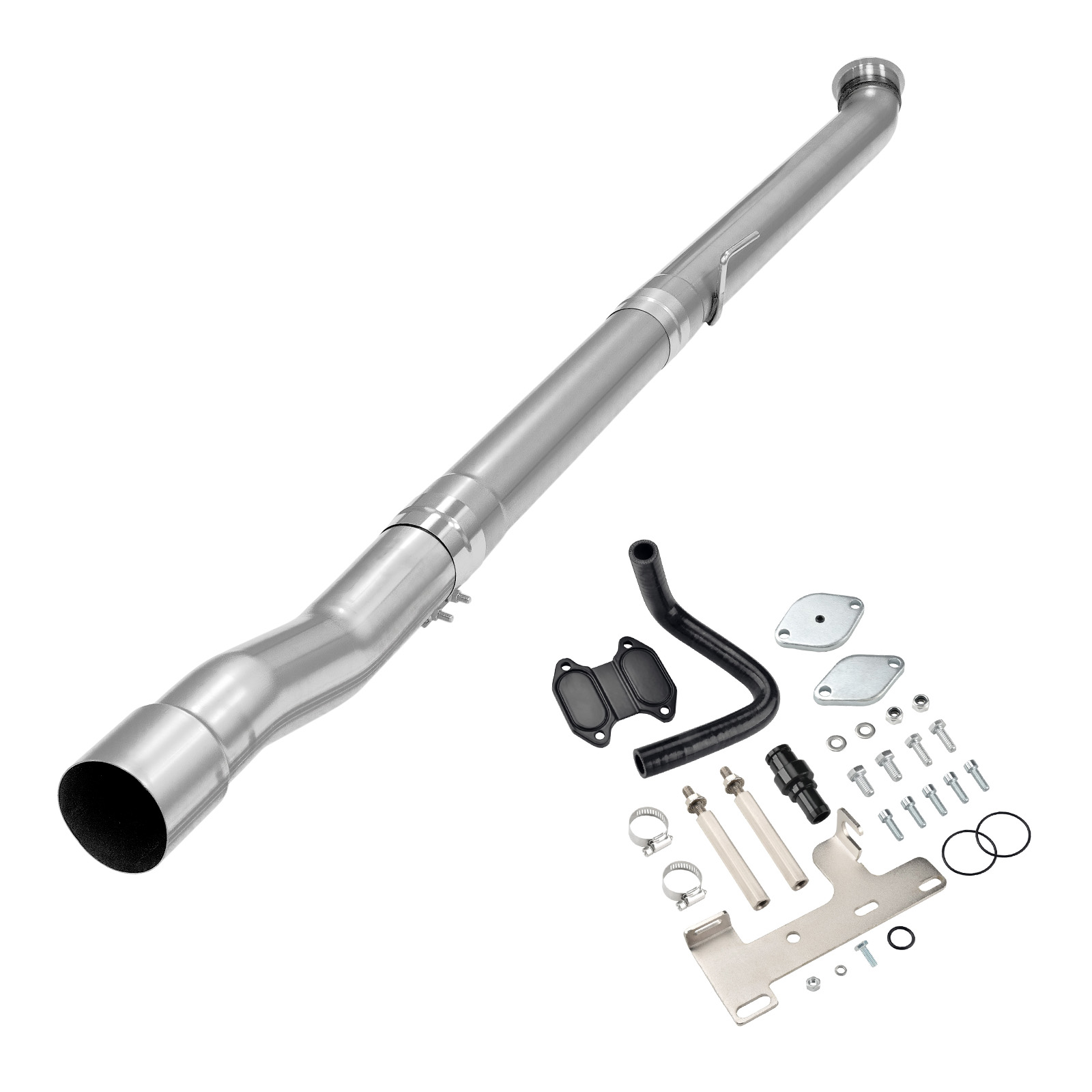 4" DPF/EGR Delete 2022-2024 6.7L Cummins EGR Delete Kit(Black) and 4" Race Pipe 0