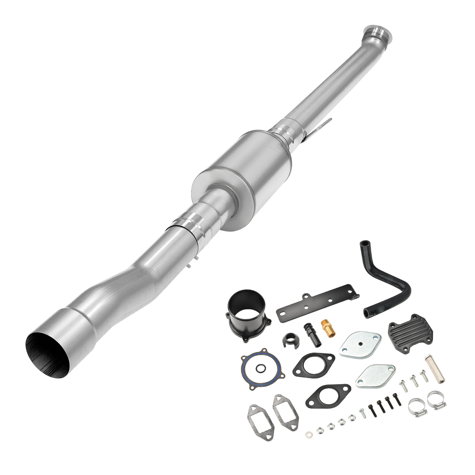 4" DPF/EGR Delete 2022-2024 6.7L Cummins EGR Delete Kit(Black) and 4" Race Pipe W/Muffler 0