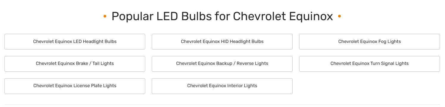 sealight led bulb options for Chevrolet Equinox