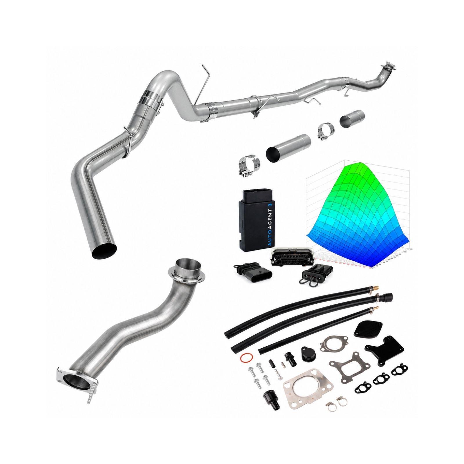 2020-2023 6.6L Duramax L5P 4" Downpipe-Back & Black EGR Delete & 3.5" Downpipe & EZ LYNK Kit(Lifetime Access No Trans Tune) 0
