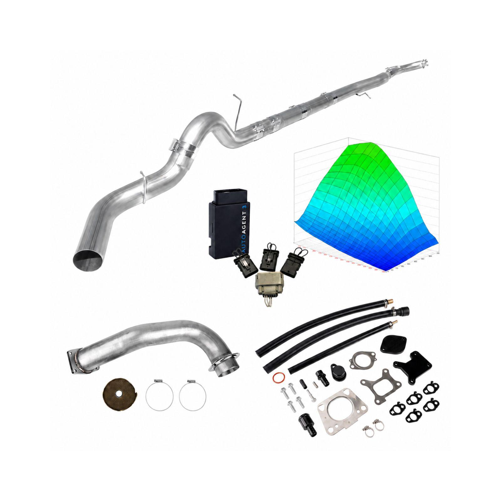 2017-2019 6.6L Duramax L5P 5" Downpipe-Back & Black EGR Delete & 3.5" Downpipe & EZ LYNK Kit(Lifetime Access No Trans Tune) 0