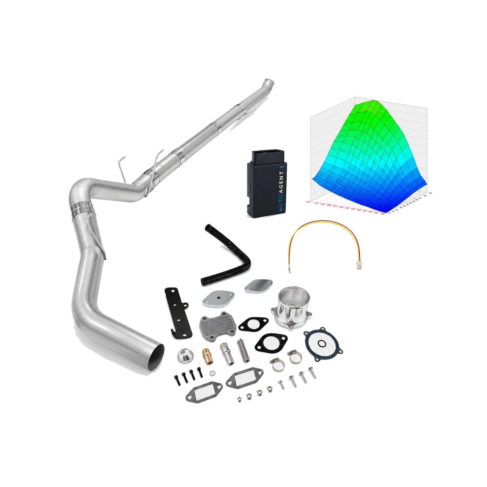 2022-2024 6.7L Cummins 5" Downpipe-Back & Silver EGR Delete & Lifetime EZ LYNK Tuner Kit(No ECM Swap) for Ram 2500/3500 0