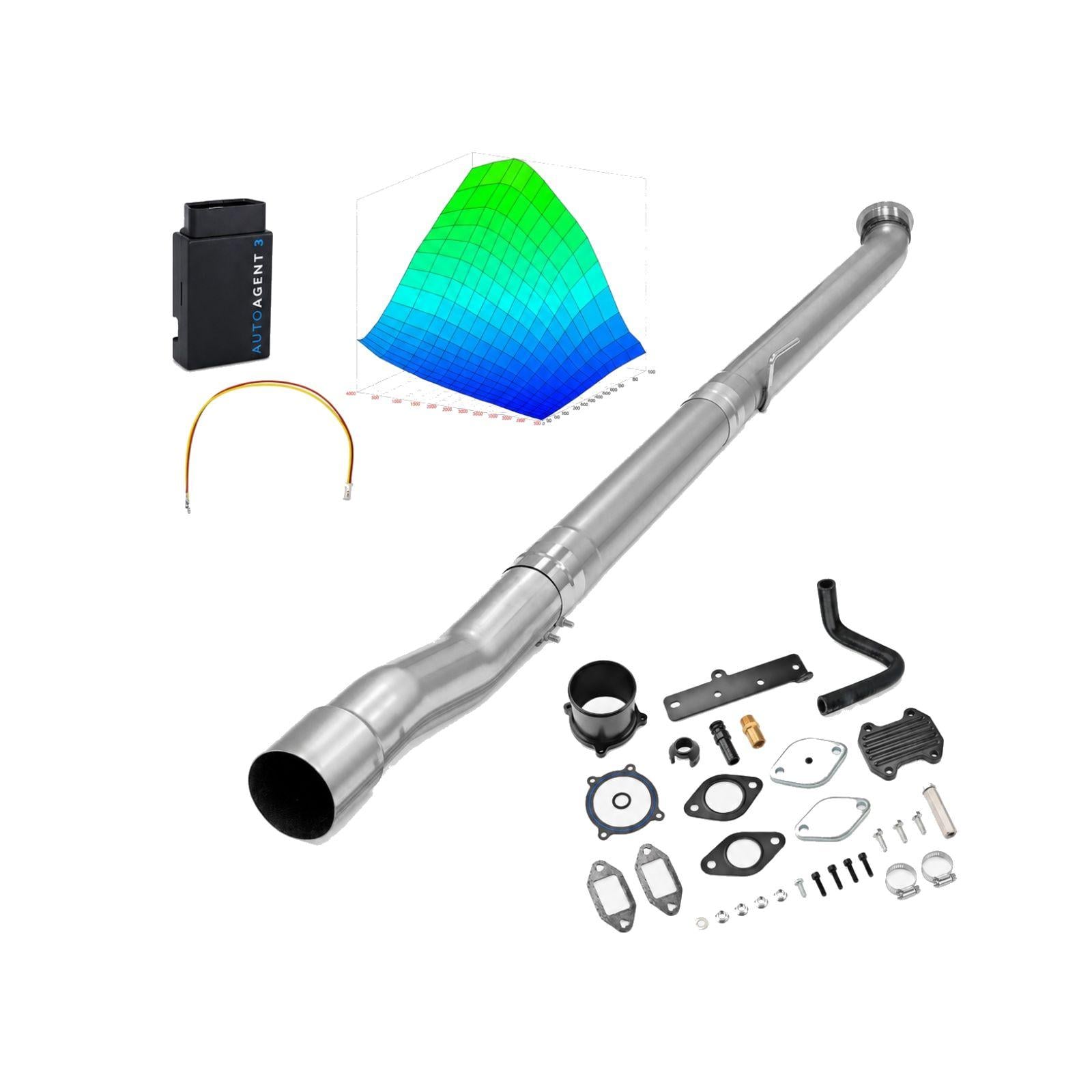 2022-2024 6.7L Cummins 4" Race Pipe & Black EGR Delete & Lifetime EZ LYNK Tuner Kit(No ECM Swap) for Ram 2500/3500 0