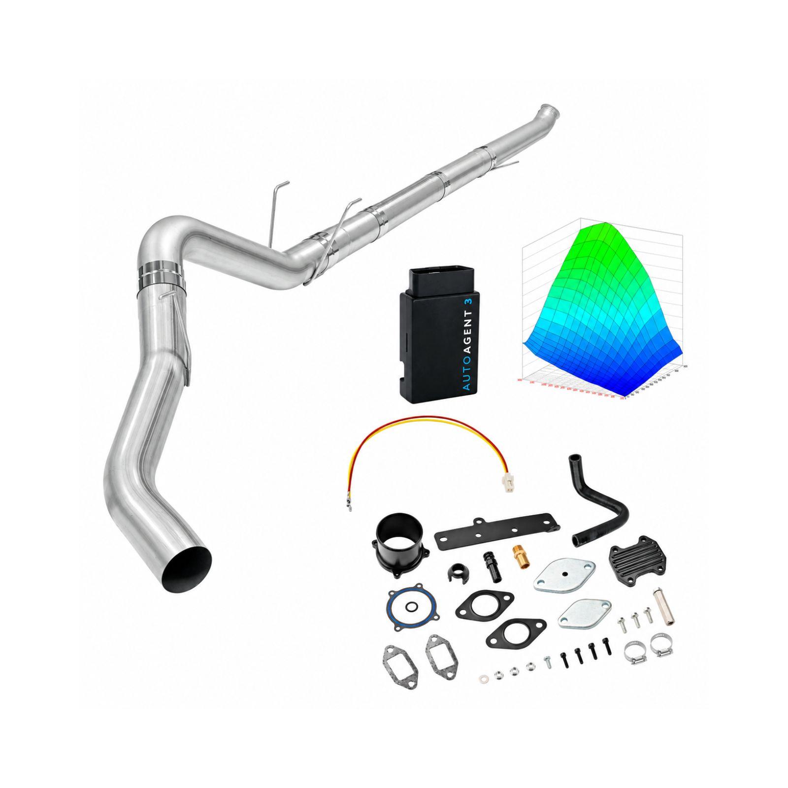 2022-2024 6.7L Cummins 5" Downpipe-Back & Black EGR Delete & Lifetime EZ LYNK Tuner Kit(No ECM Swap) for Ram 2500/3500 0