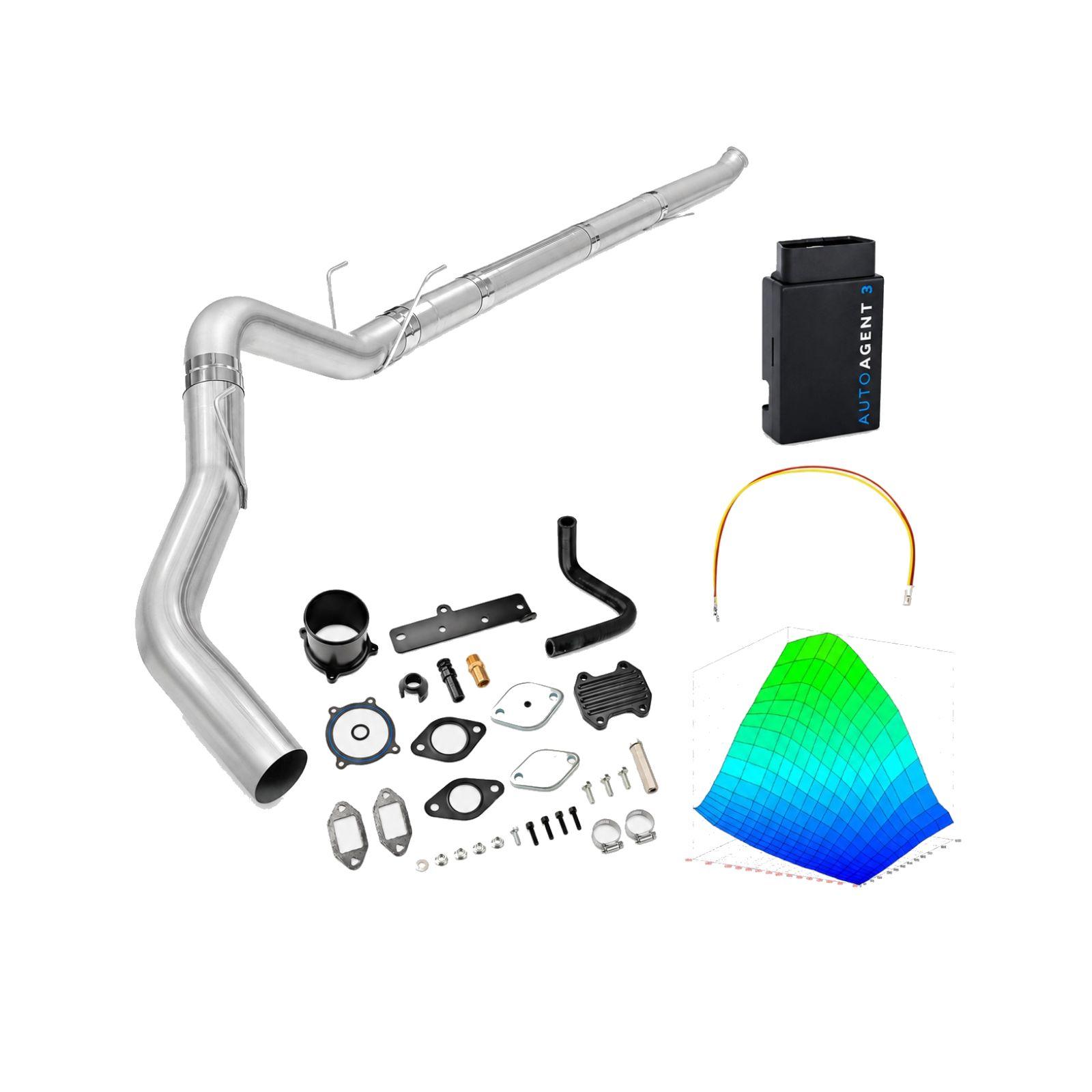 2022-2024 6.7L Cummins 5" Downpipe-Back & Black EGR Delete & 4-Week EZ LYNK Tuner Kit(No ECM Swap) for Ram 2500/3500 0